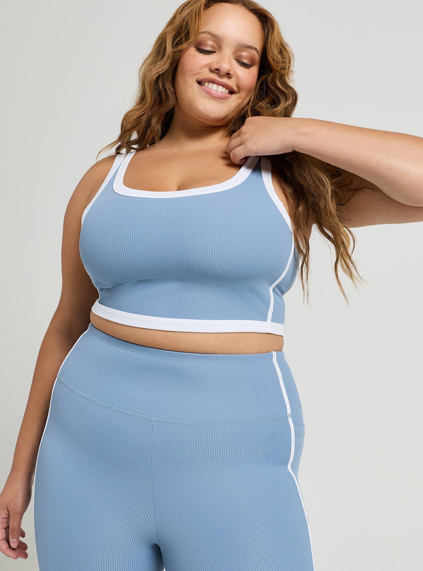 Performance Rib Active Sports Bra with Piping