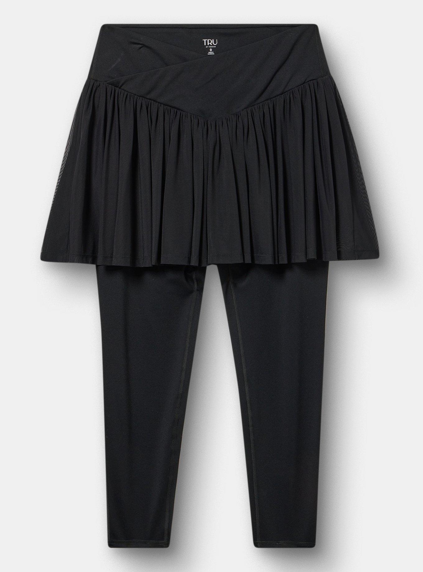 TRU Mesh Active Skirt with Performance Legging, DEEP BLACK, hi-res