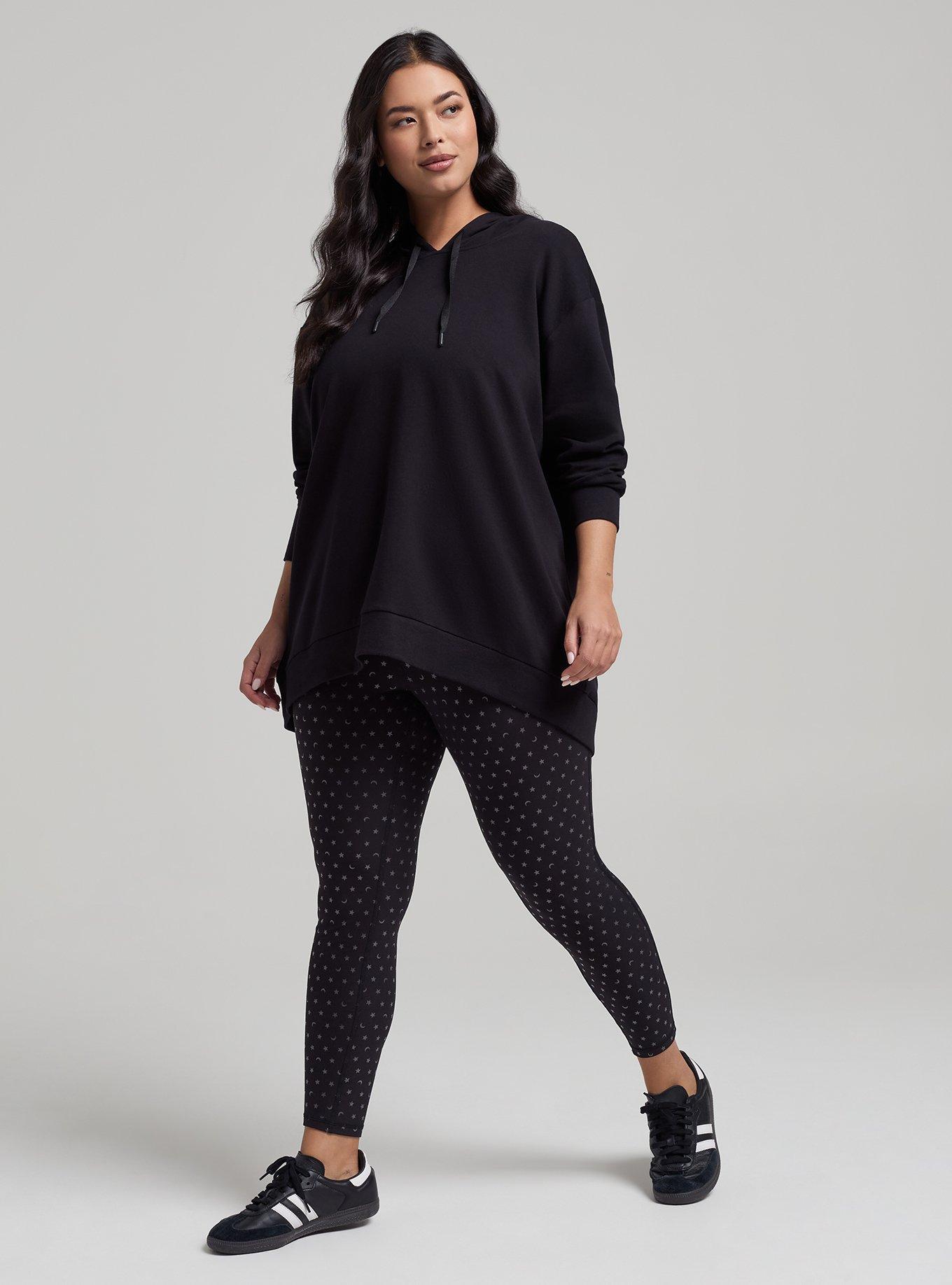 TRU Everyday Fleece Hi-Low Active Hoodie, DEEP BLACK, alternate