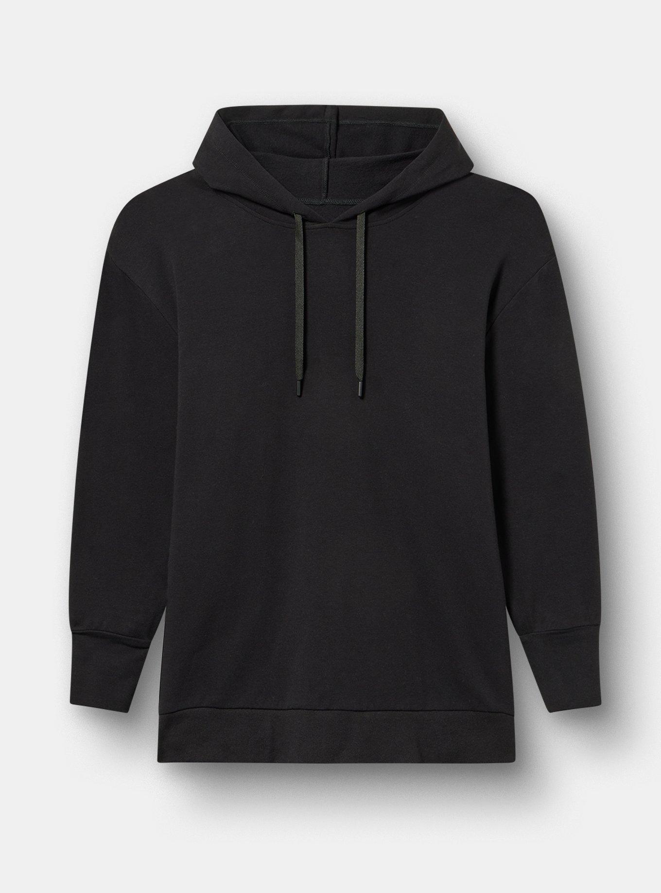 TRU Everyday Fleece Hi-Low Active Hoodie, DEEP BLACK, hi-res