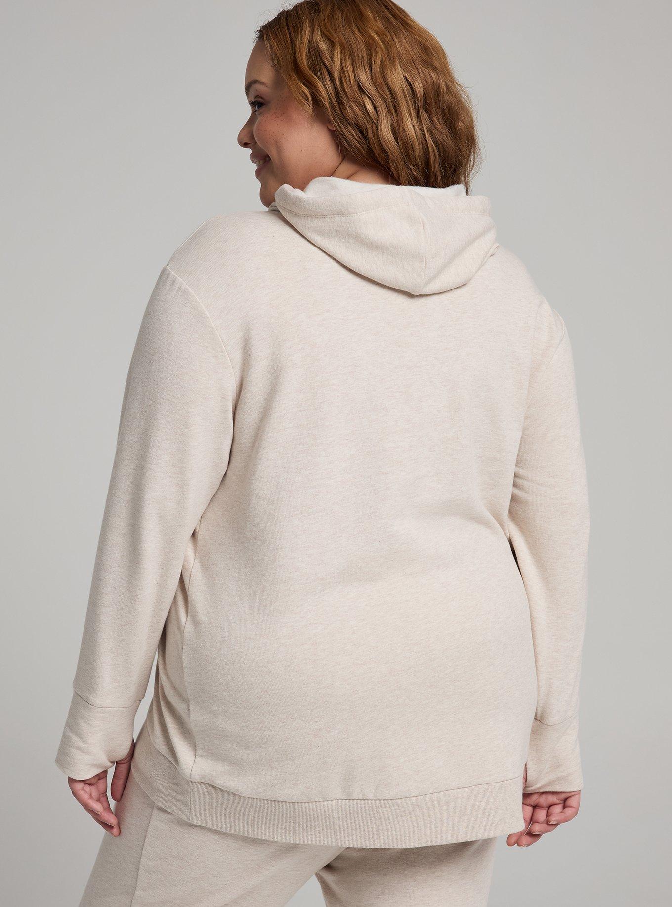 TRU Everyday Fleece Hi-Low Active Hoodie, OATMEAL HEATHER, alternate