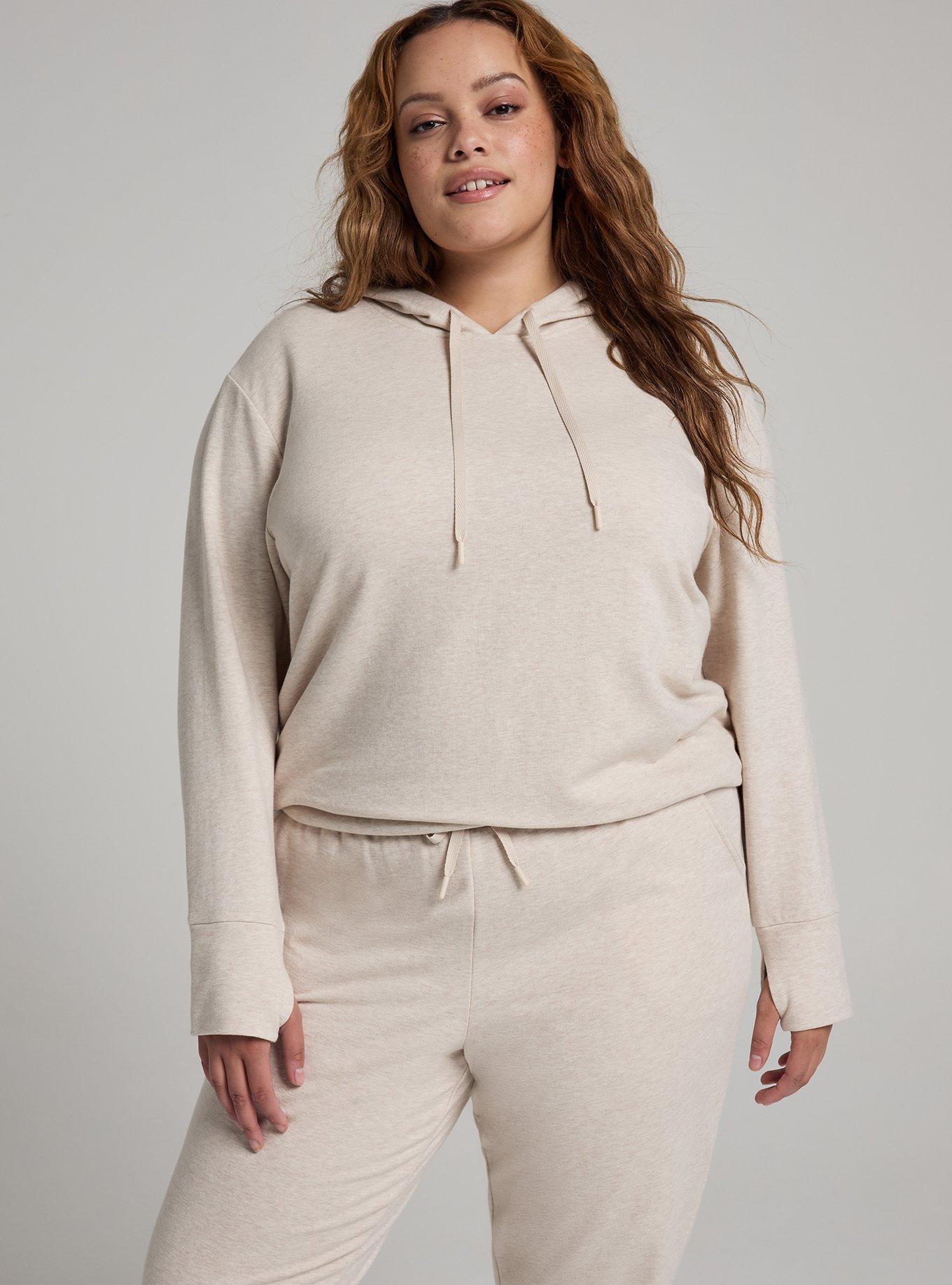 TRU Everyday Fleece Hi-Low Active Hoodie, OATMEAL HEATHER, alternate