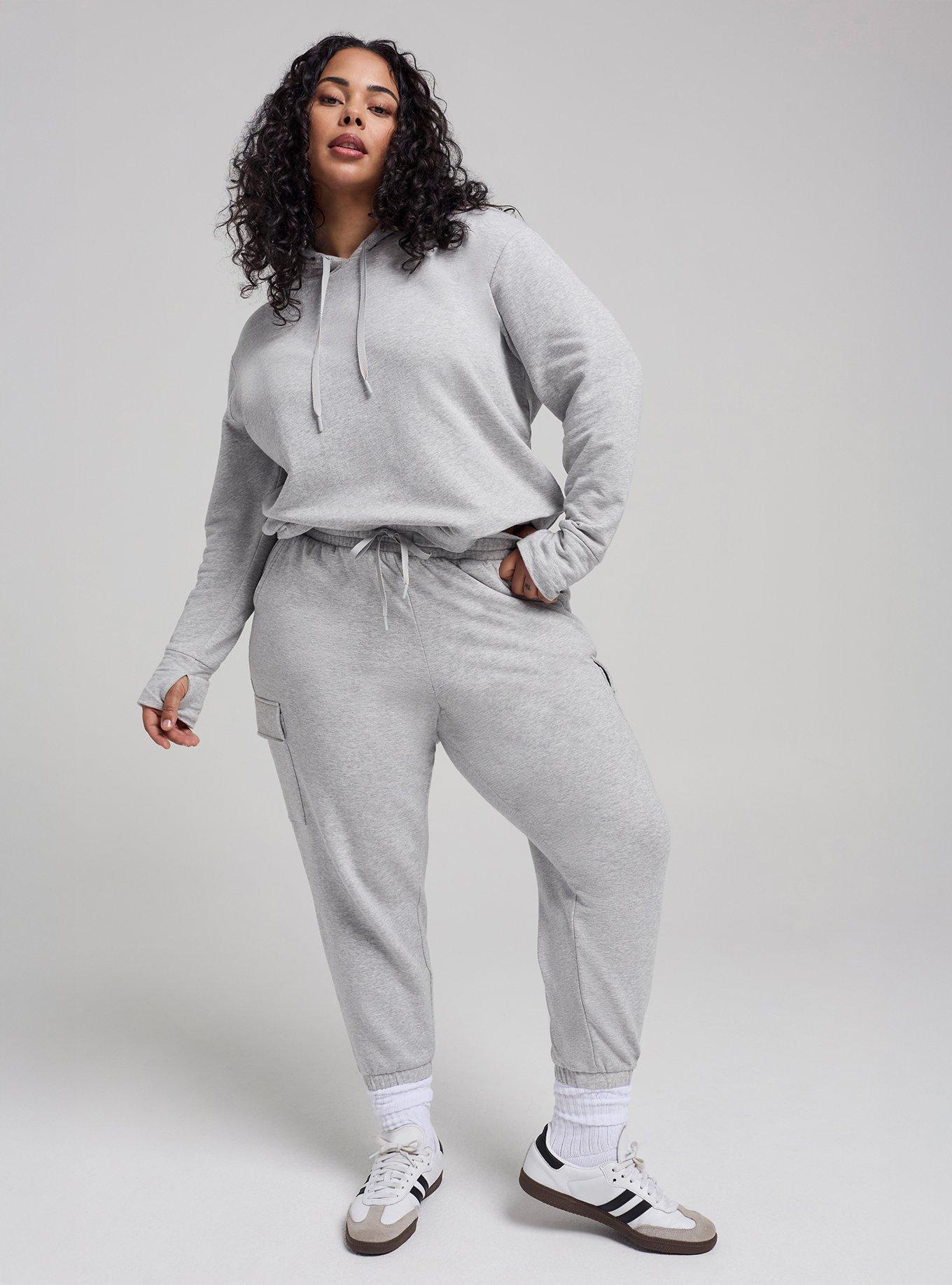 TRU Everyday Fleece Hi-Low Active Hoodie, LIGHTEST HEATHER GREY, alternate