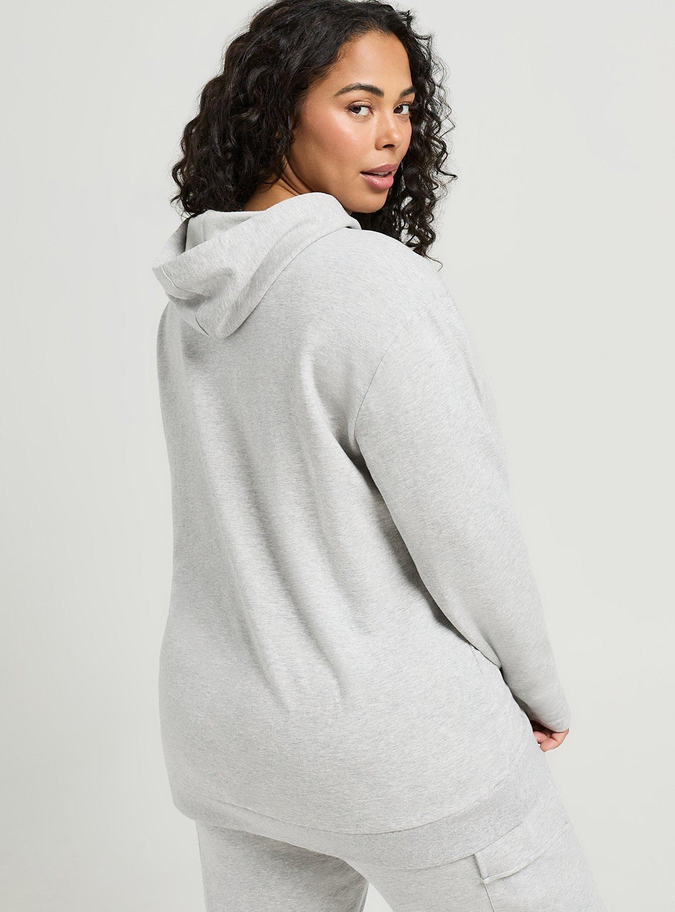 TRU Everyday Fleece Hi-Low Active Hoodie, LIGHTEST HEATHER GREY, alternate