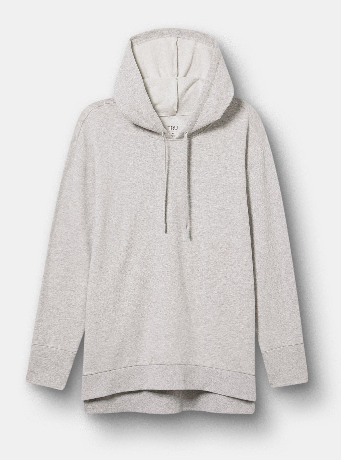 TRU Everyday Fleece Hi-Low Active Hoodie, LIGHTEST HEATHER GREY, hi-res