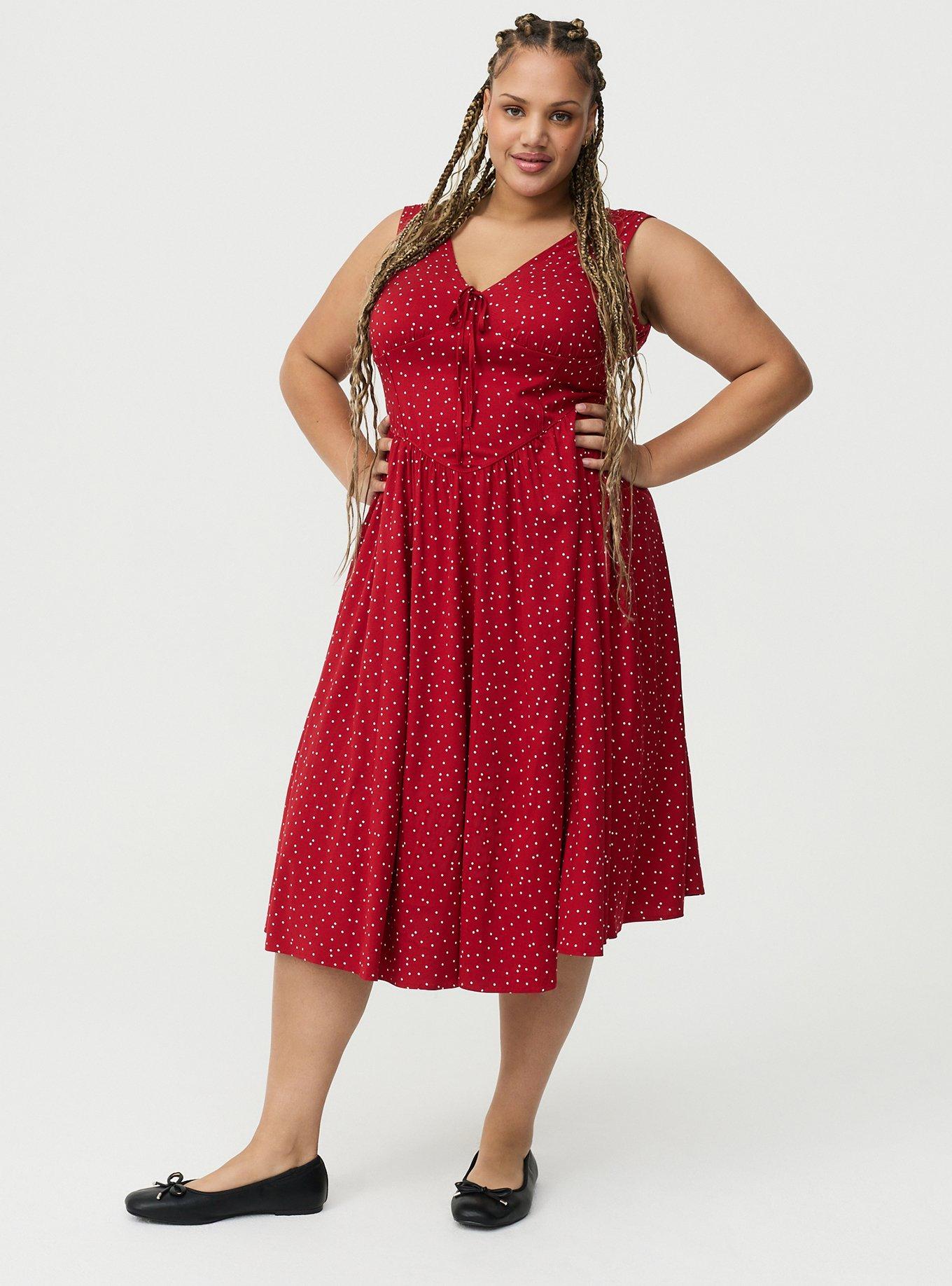 white christmas dresses Plus Size Pleated Midi Chiffon Dress