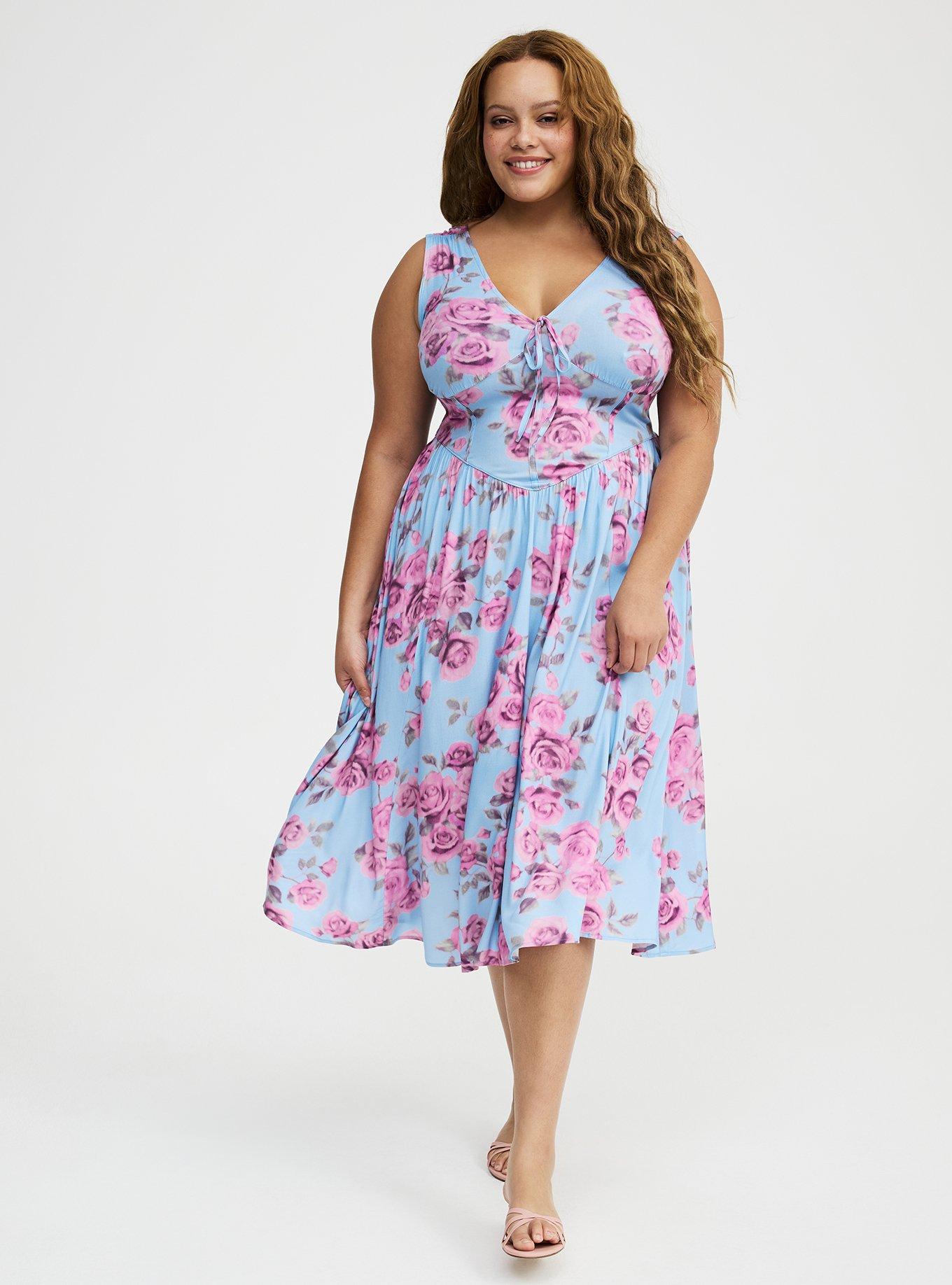 Corset Detail Midi Dress