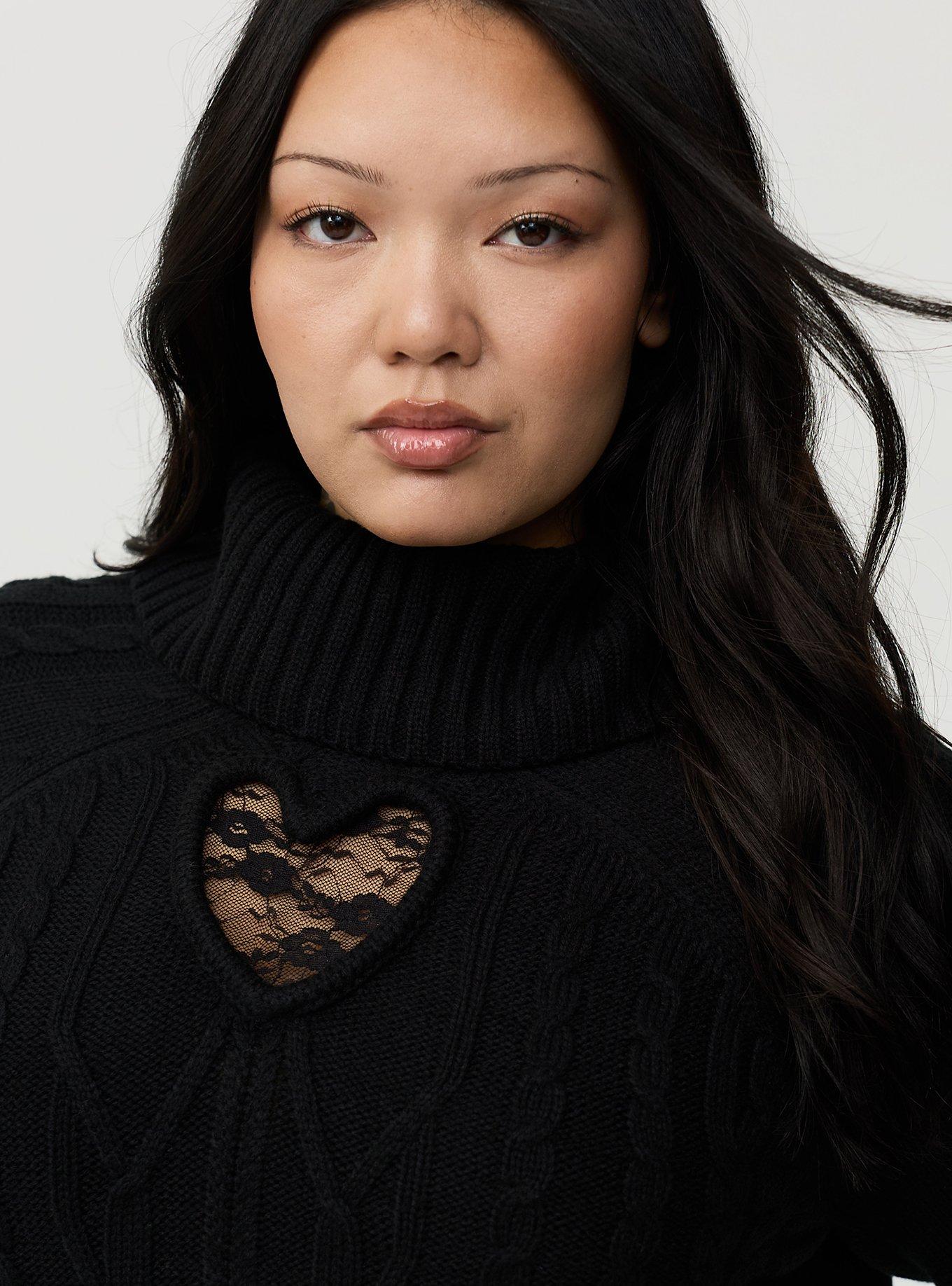 Heart Turtleneck Pullover Sweater