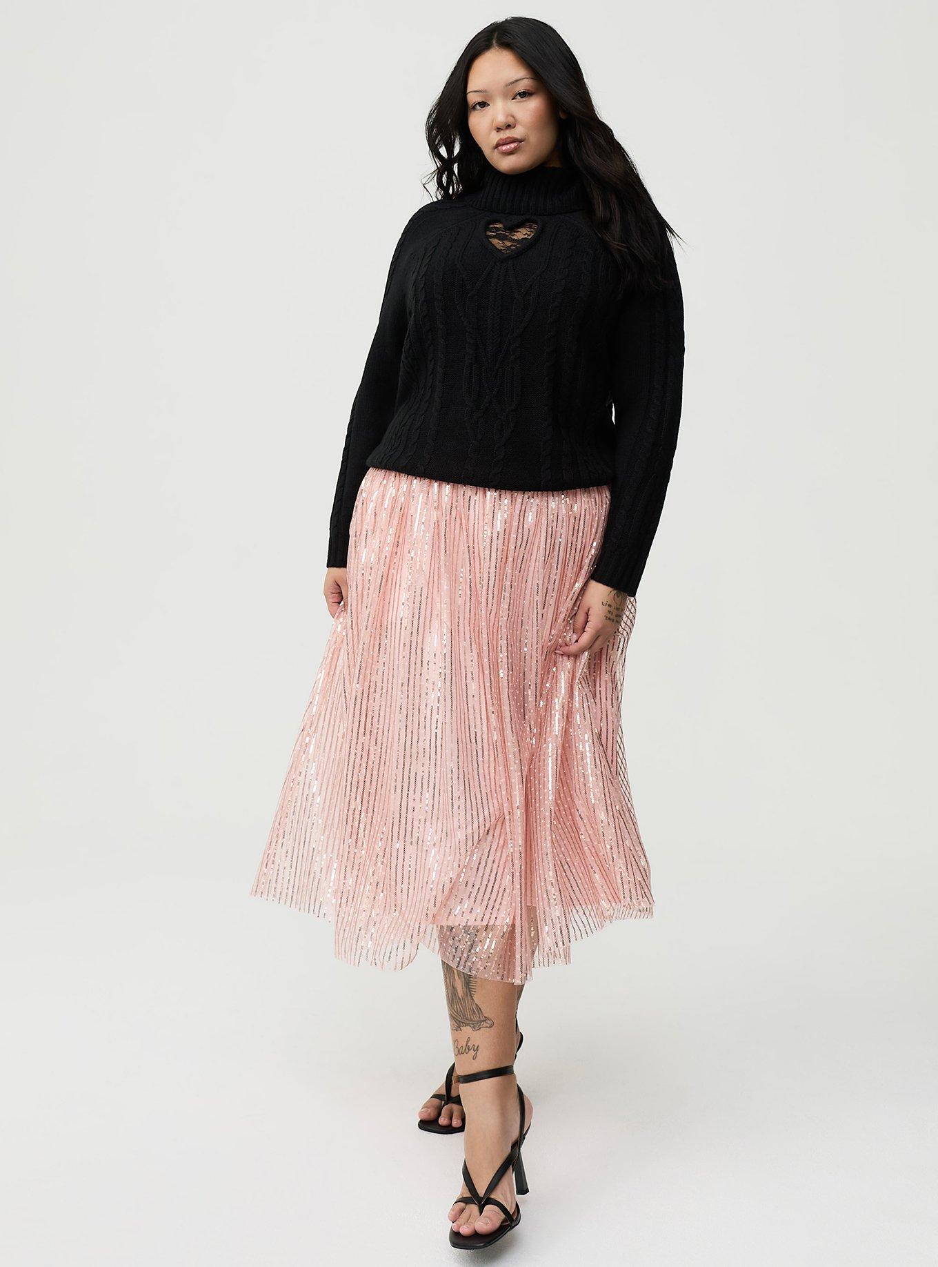 Heart Turtleneck Pullover Sweater