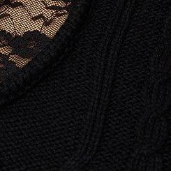 Heart Turtleneck Pullover Sweater, DEEP BLACK, swatch