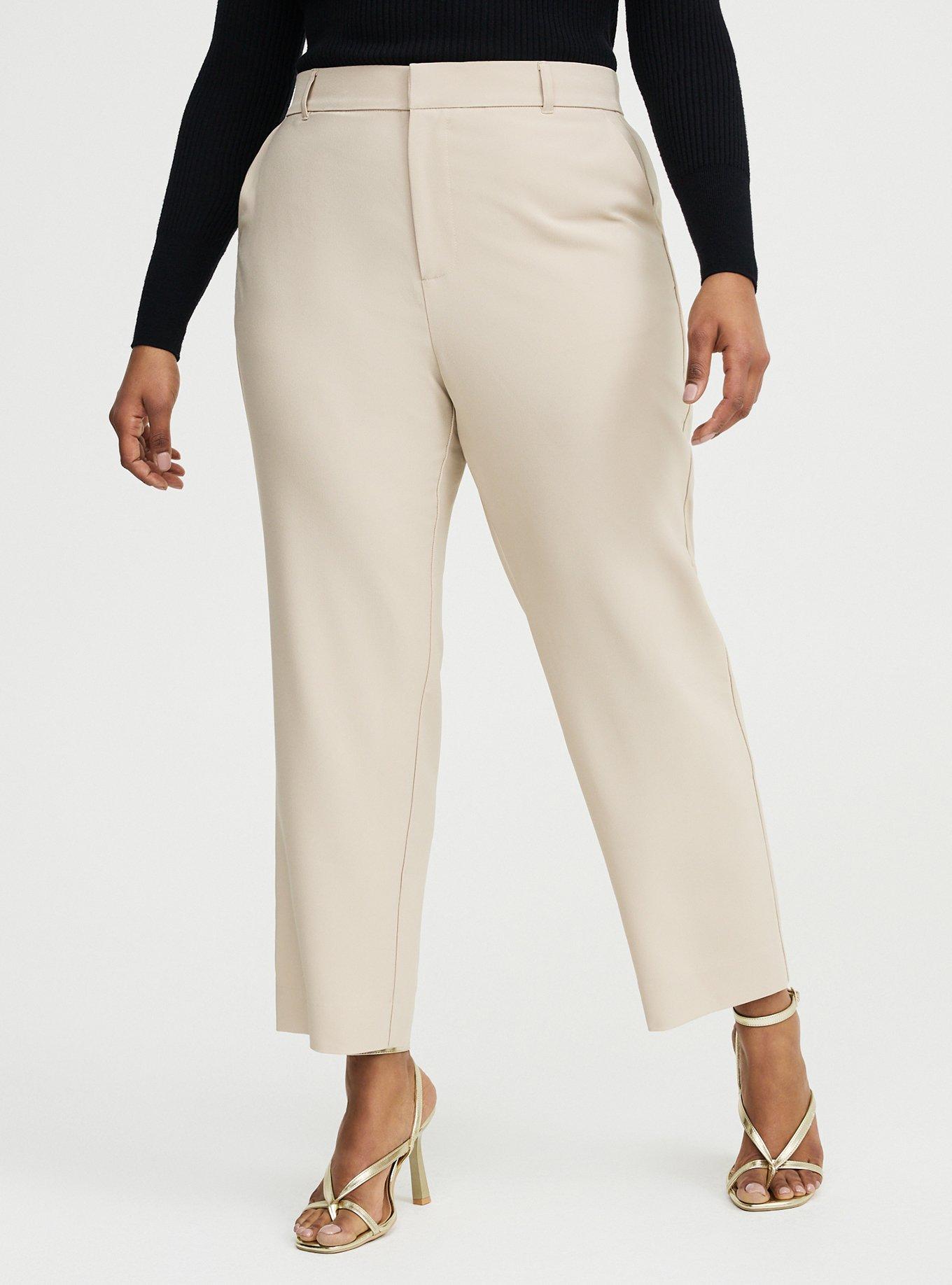 High-Rise Straight Crepe Pant, VINTAGE KHAKI, alternate