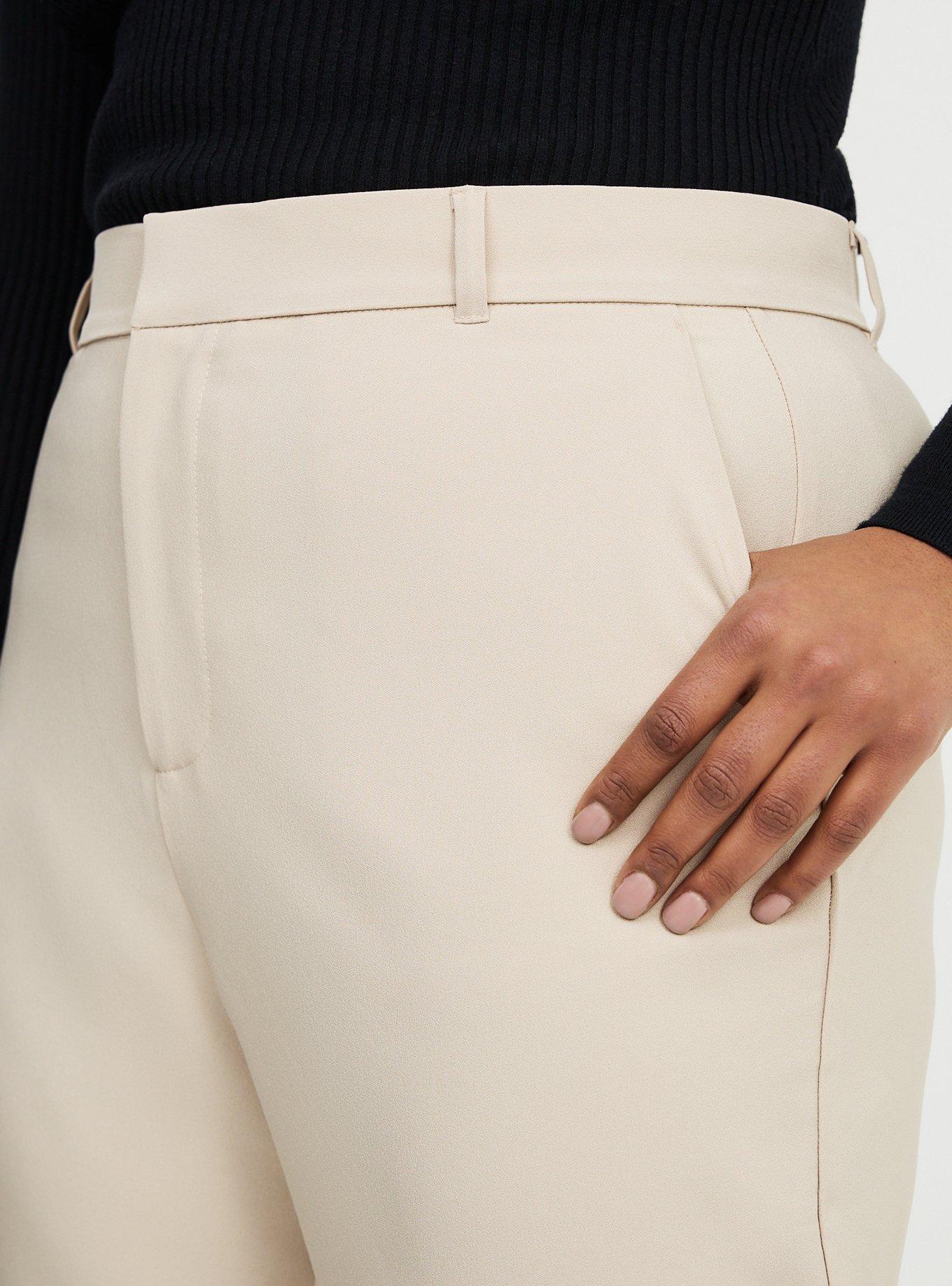 High-Rise Straight Crepe Pant, VINTAGE KHAKI, alternate