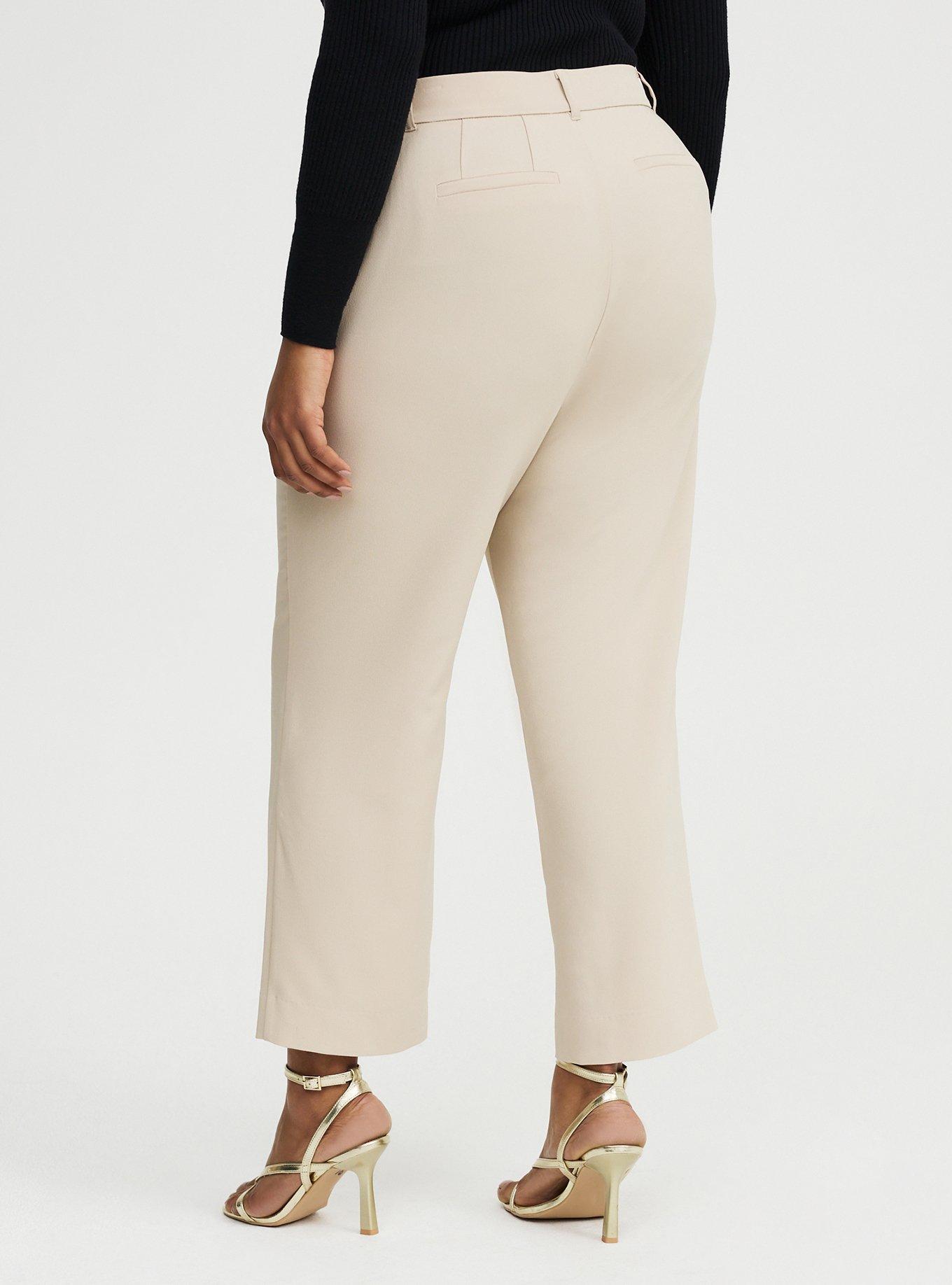 High-Rise Straight Crepe Pant, VINTAGE KHAKI, alternate