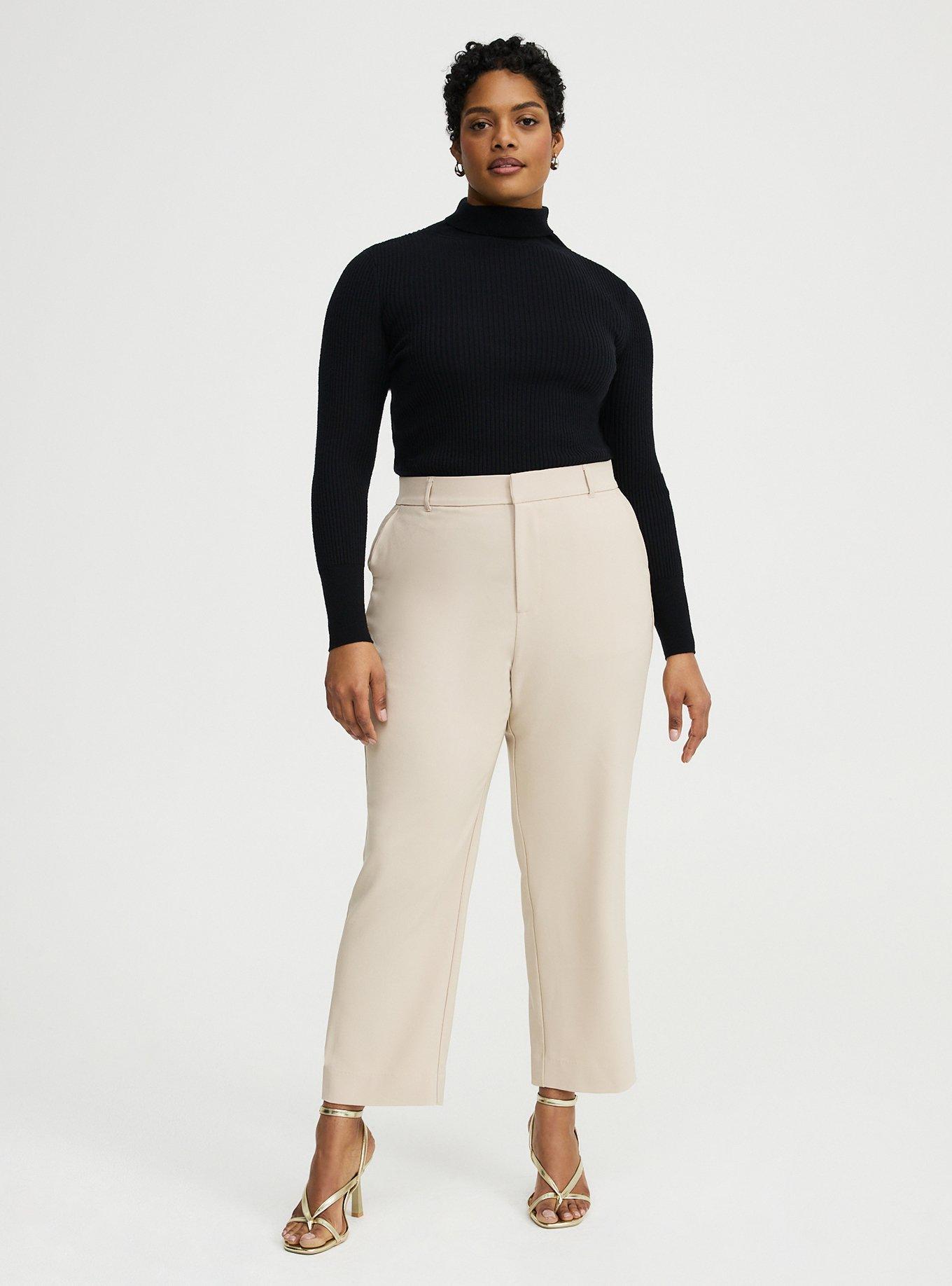 High-Rise Straight Crepe Pant, VINTAGE KHAKI, alternate