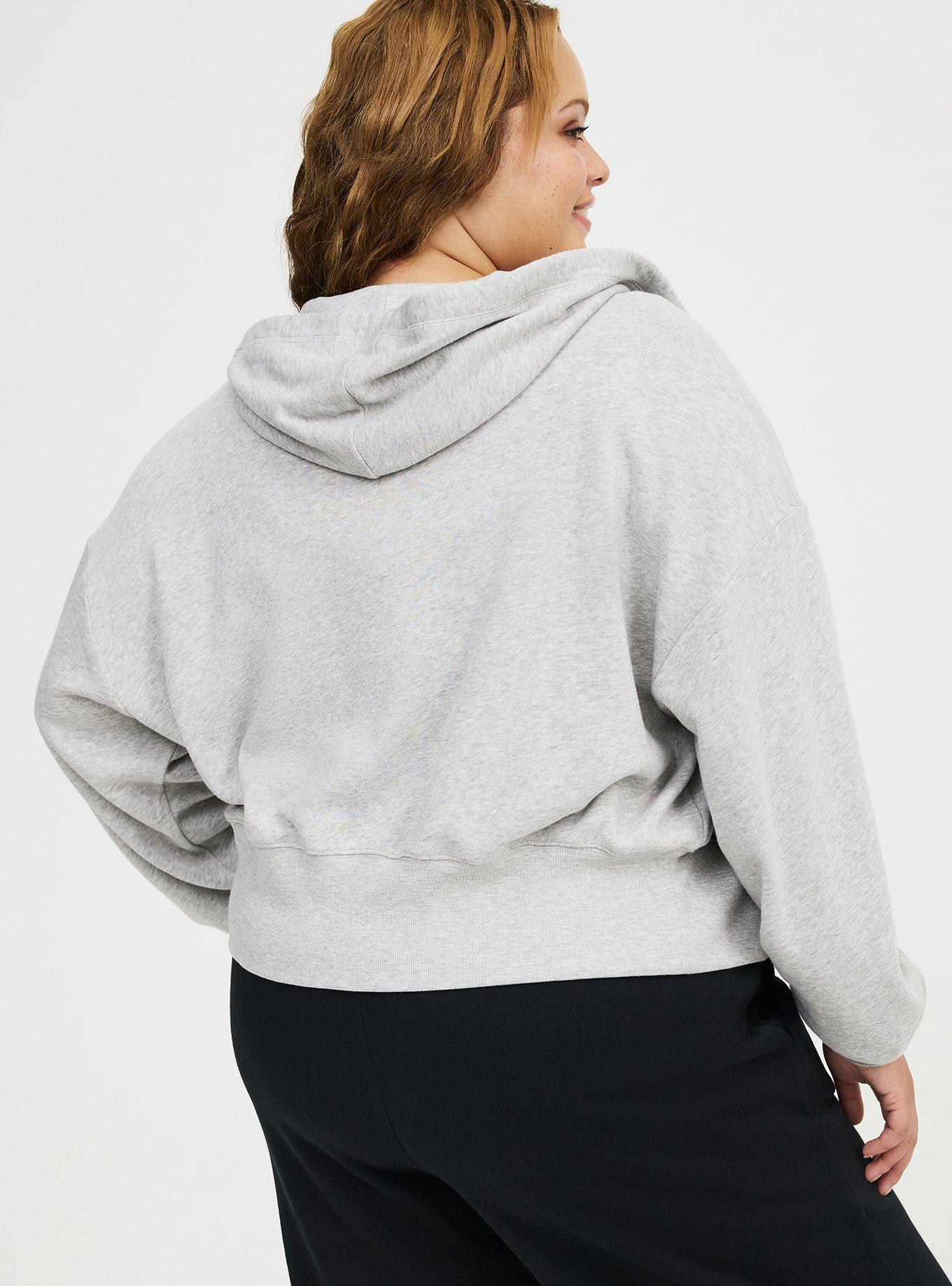 Cozy Fleece Fitted Waist Zip-Up Hoodie, LIGHTEST HEATHER GREY, alternate