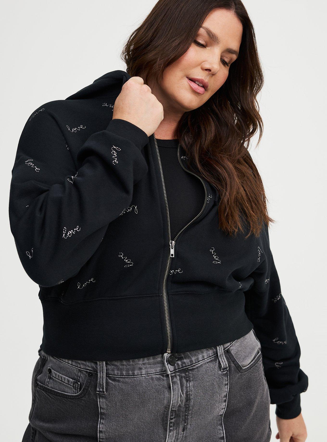 Cozy Fleece Fitted Waist Zip-Up Hoodie
