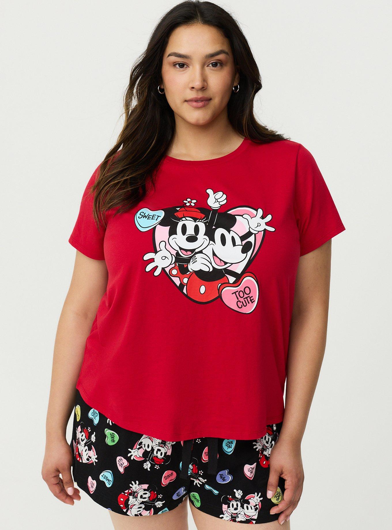 Plus Size Mickey & Minnie Lounge Top, MICKEY AND MINNIE VALENTINES, hi-res