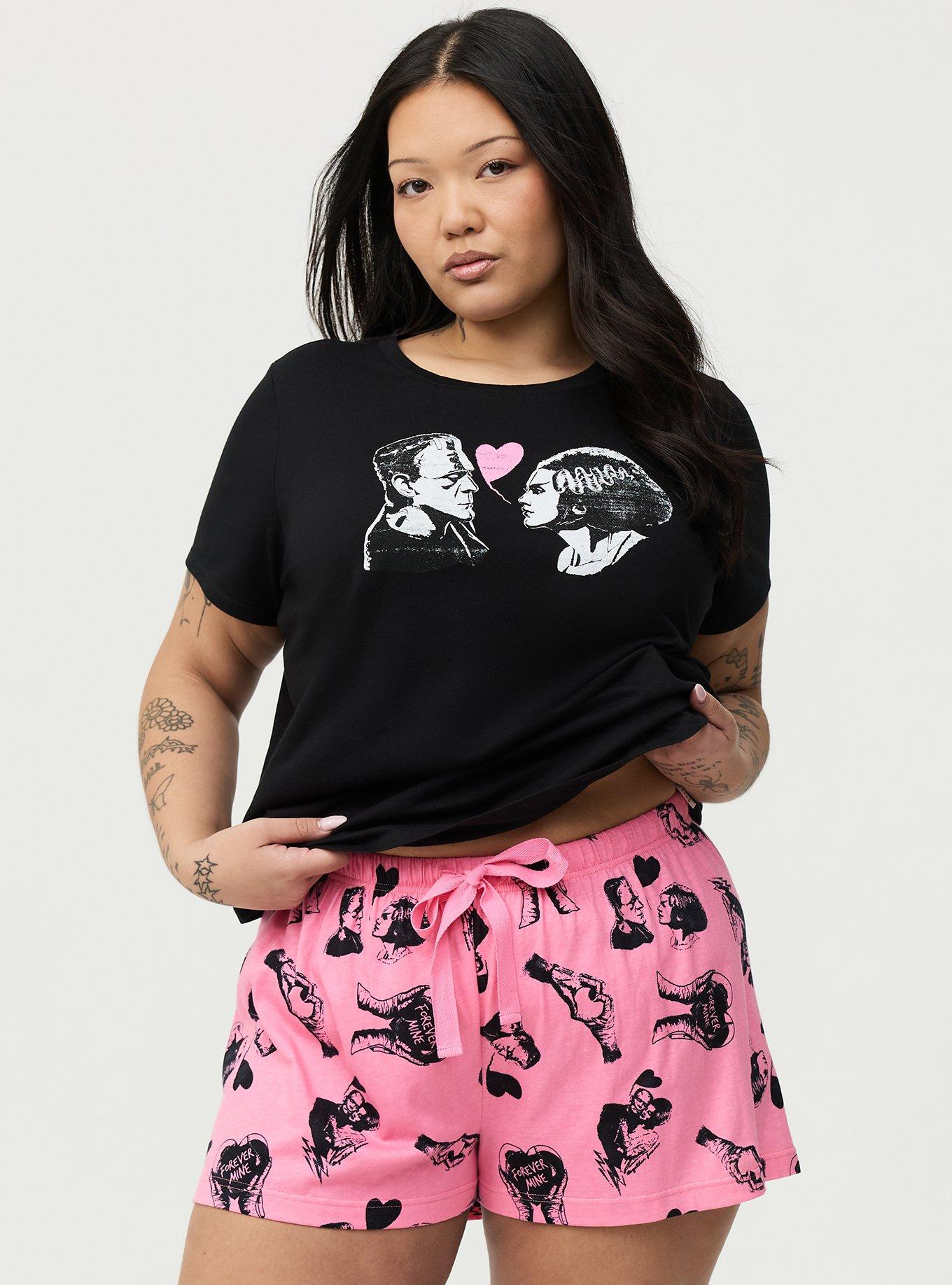 Frankenstein & Bride Lounge Short, FRANK AND BRIDE VALENTINES PRINT, hi-res