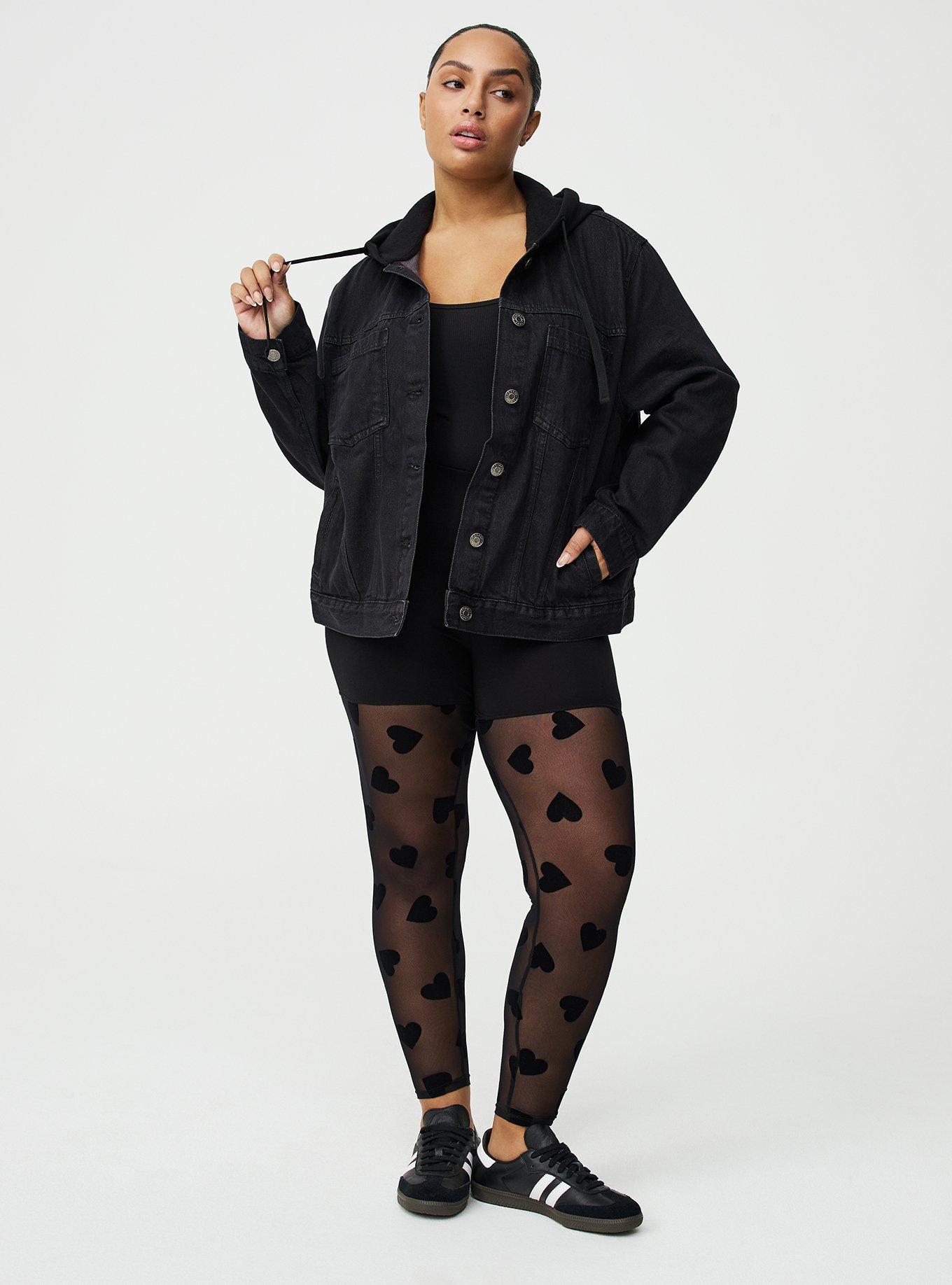 Relaxed Hooded Denim Trucker Jacket, BLACK WASH, alternate