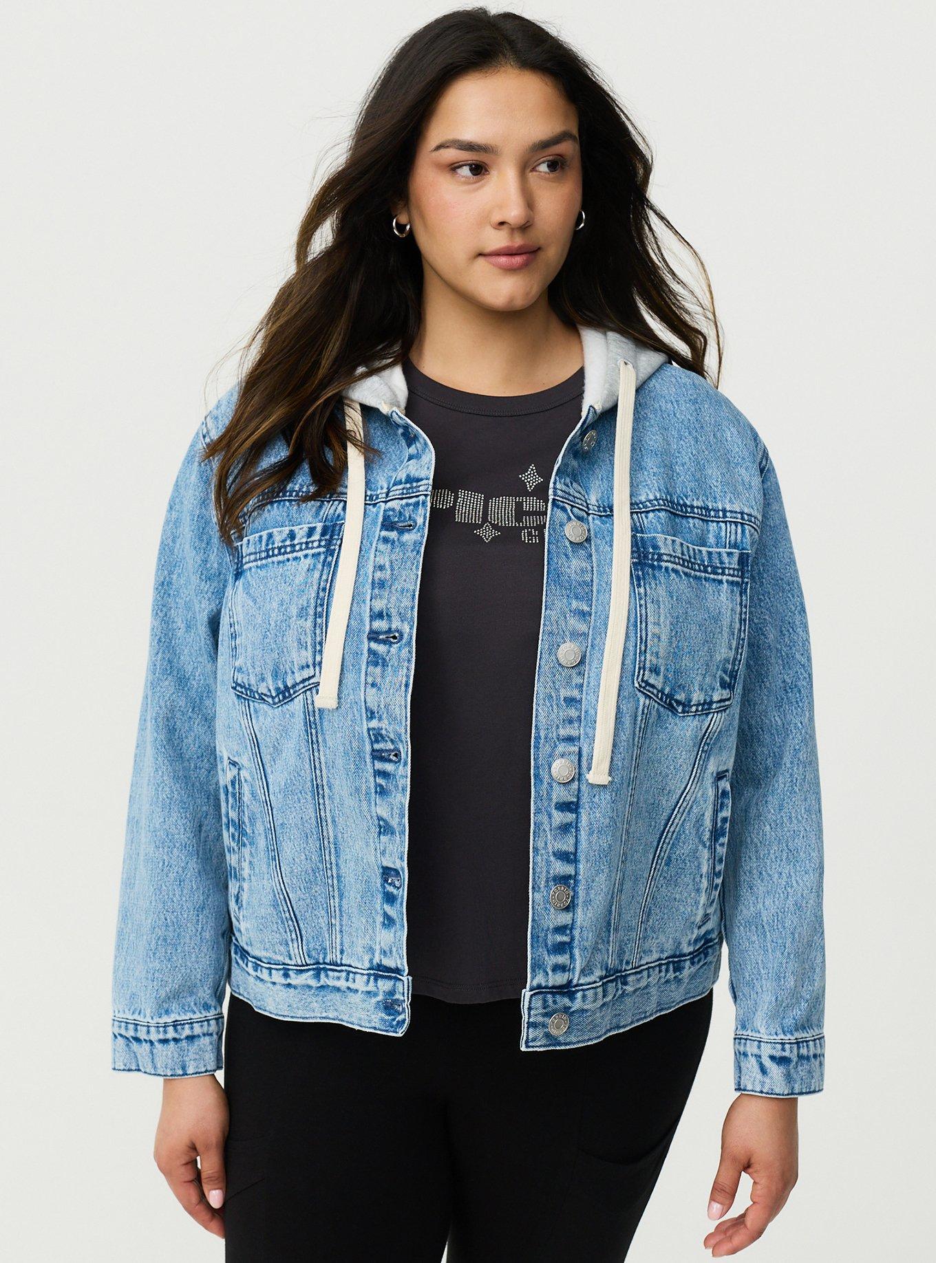 Relaxed Hooded Denim Trucker Jacket, LIBRE, alternate