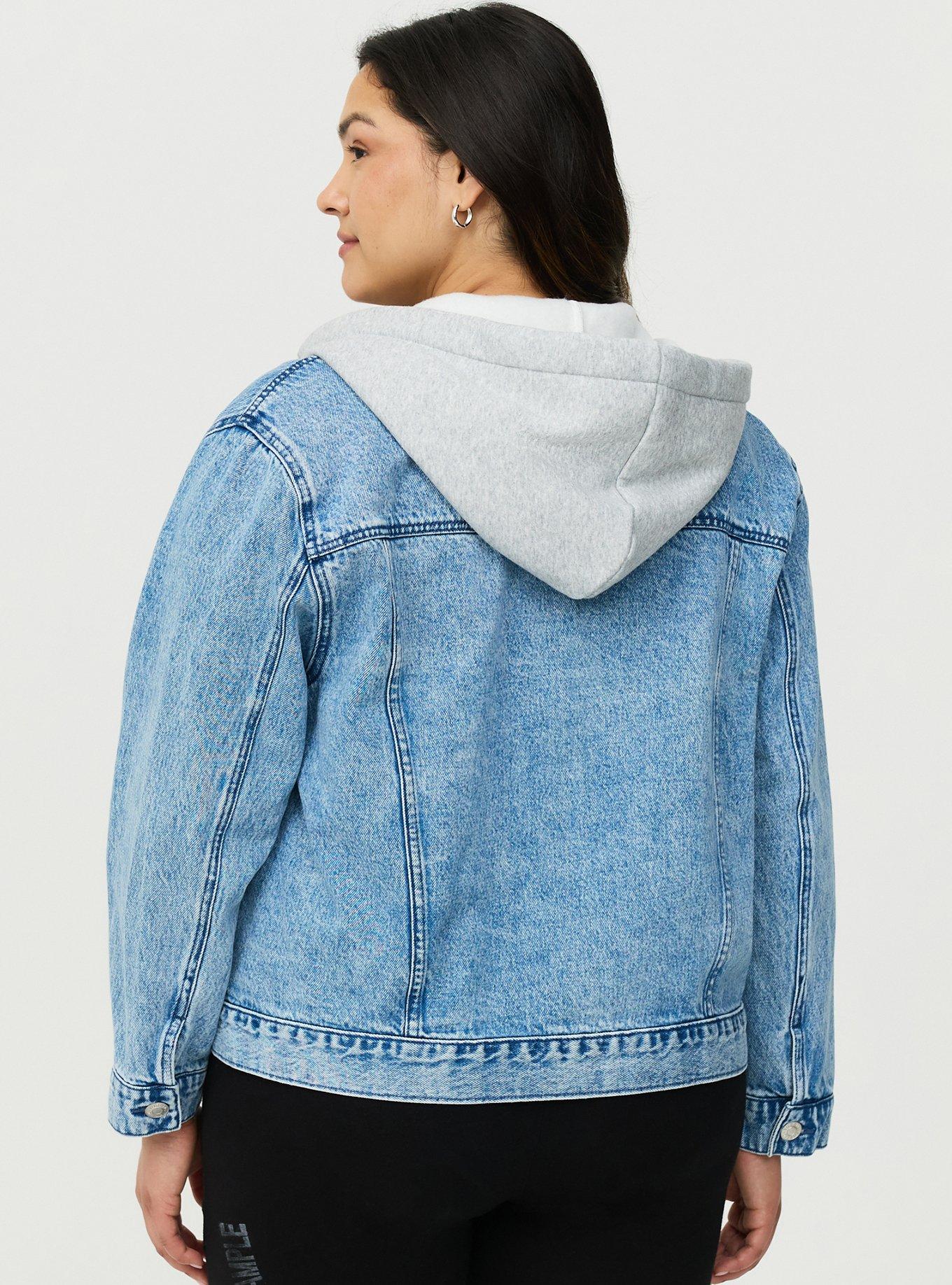 Relaxed Hooded Denim Trucker Jacket, LIBRE, alternate