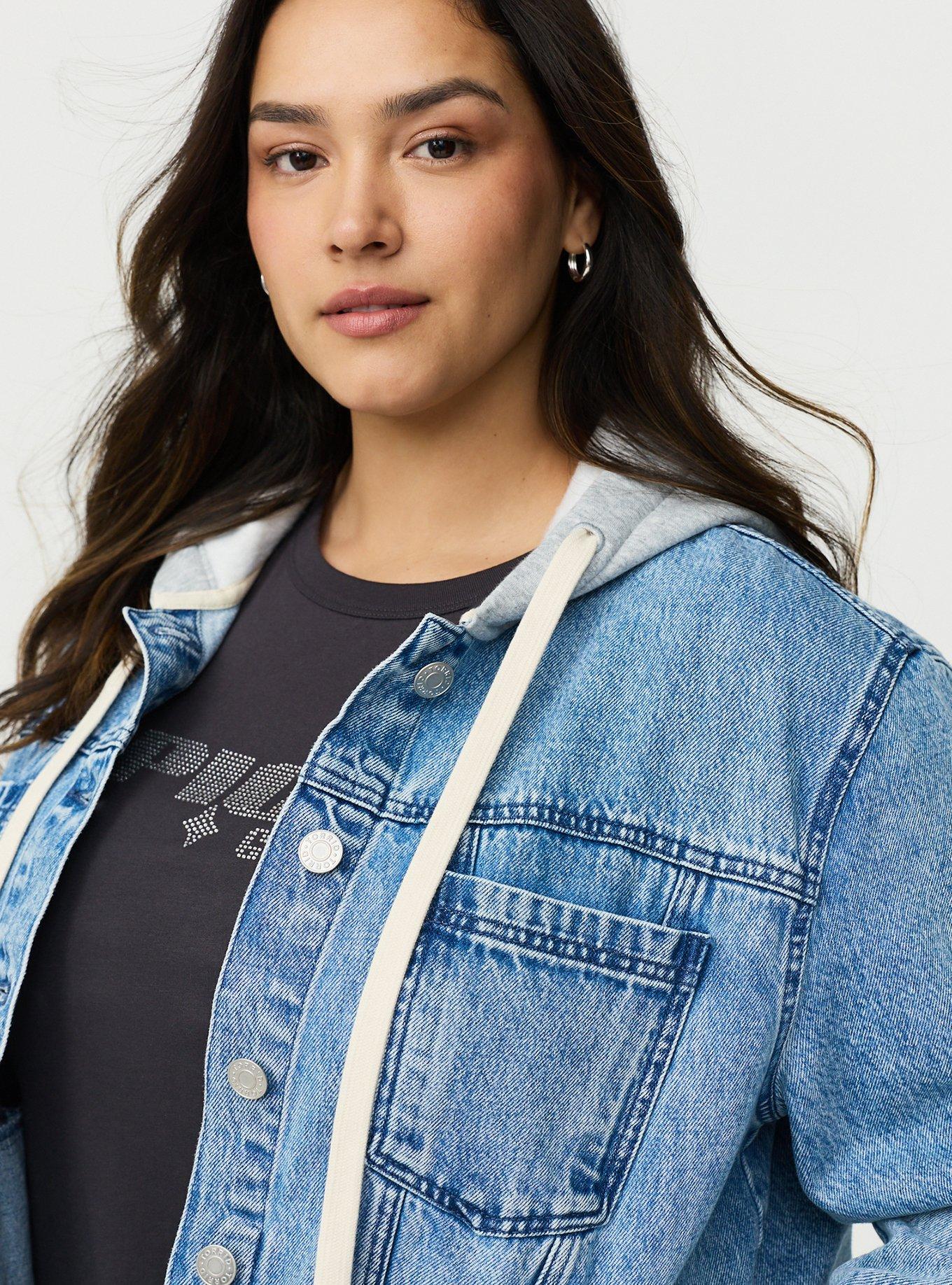 Relaxed Hooded Denim Trucker Jacket, LIBRE, alternate