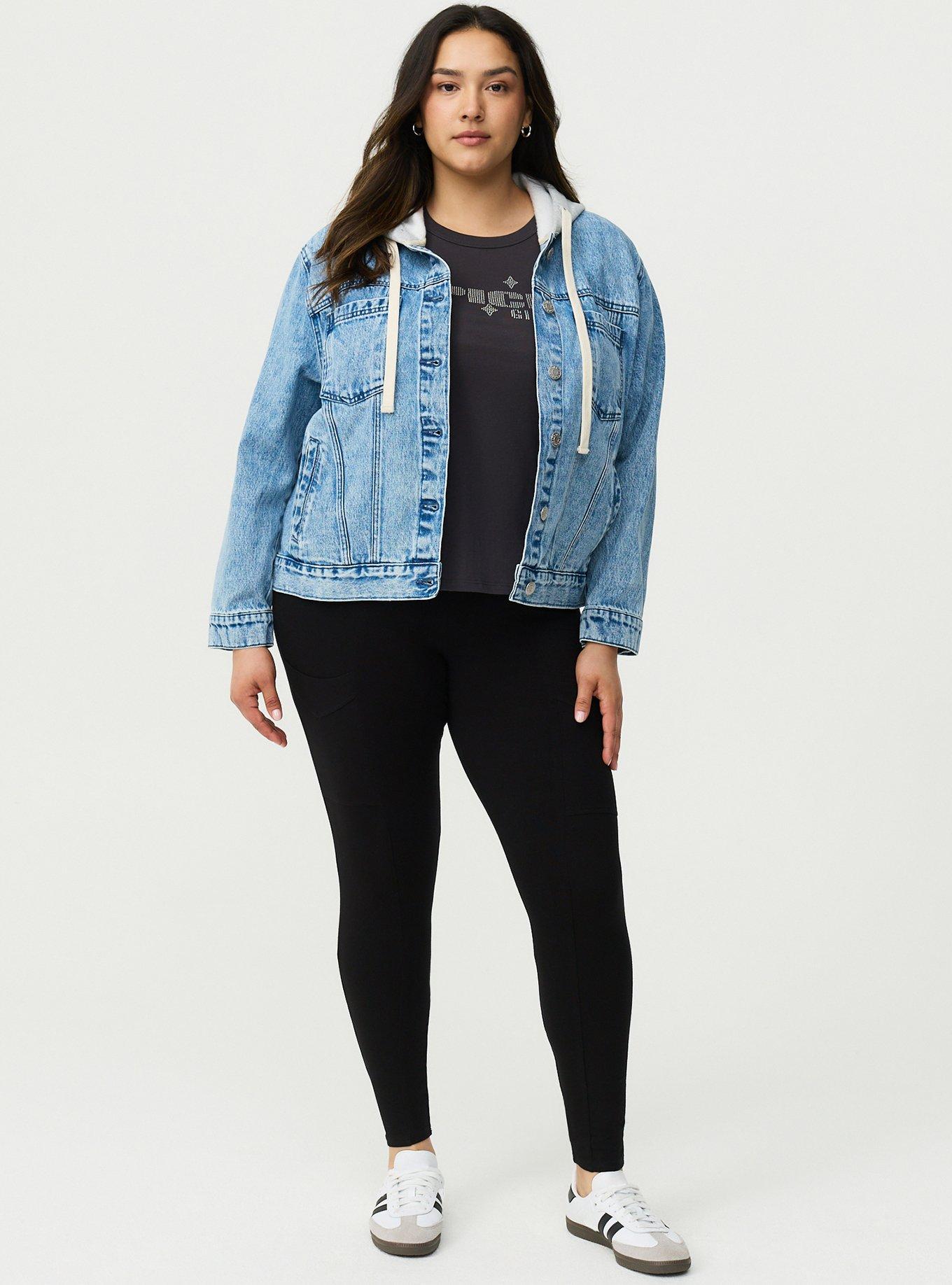 Plus Size - Relaxed Hooded Denim Trucker Jacket - Torrid