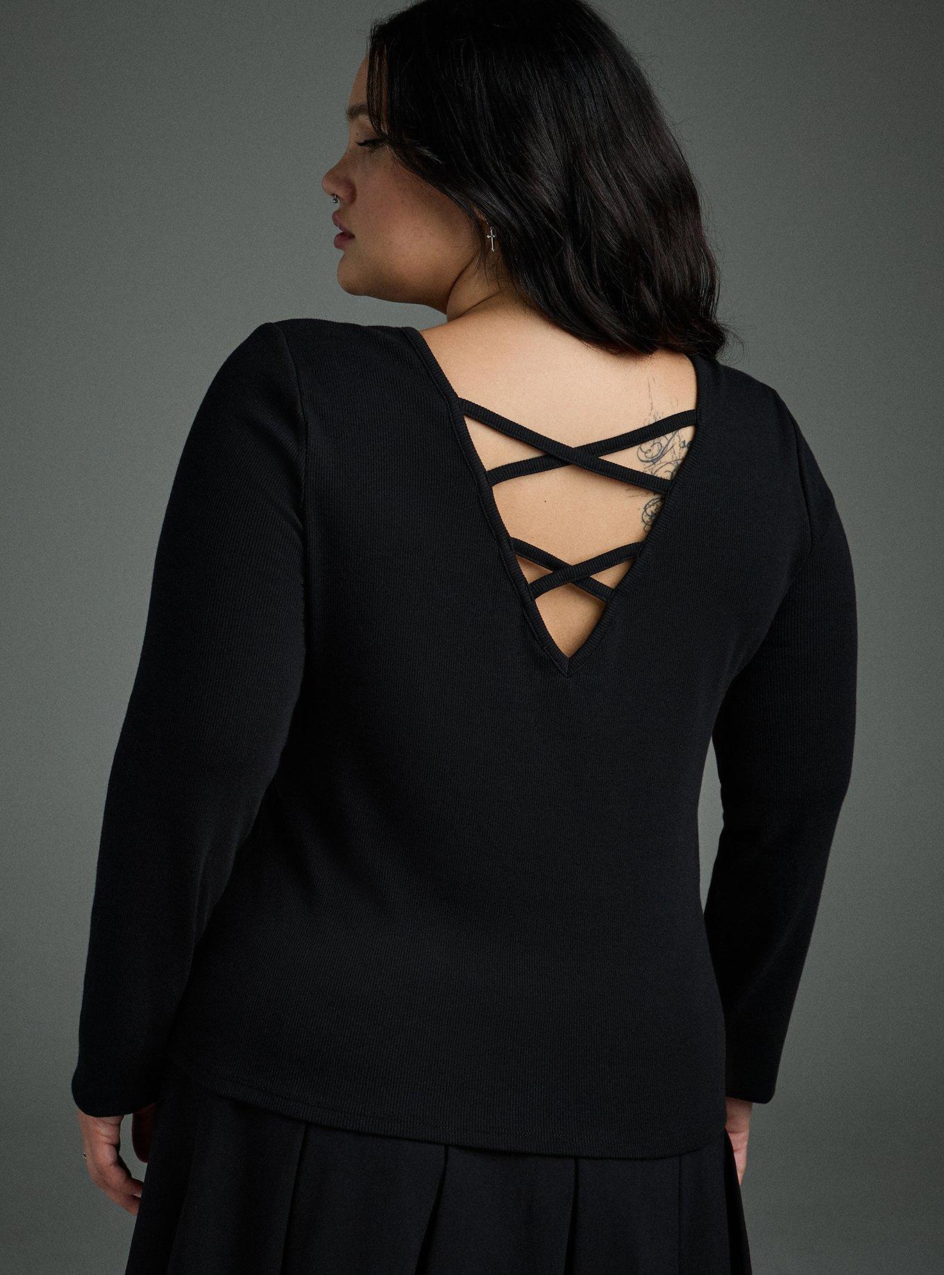 Nightfall Lace-Front O-Ring Crop Top
