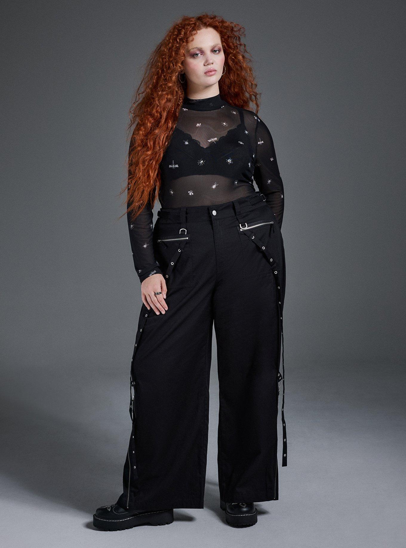 Nightfall Mesh Mock Neck Top, BADDIE BUGS BLACK, alternate