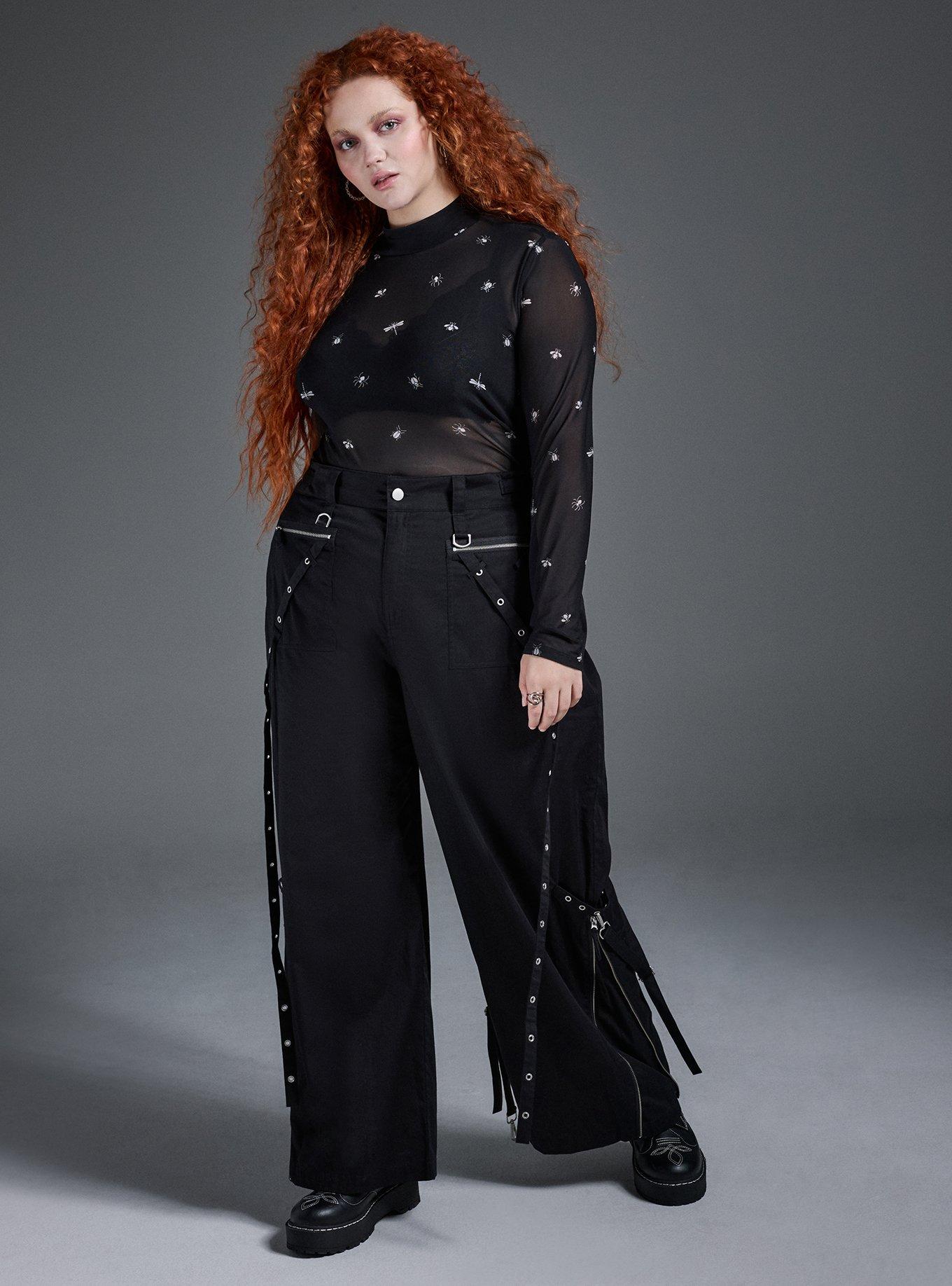 Nightfall Mesh Mock Neck Top, BADDIE BUGS BLACK, alternate