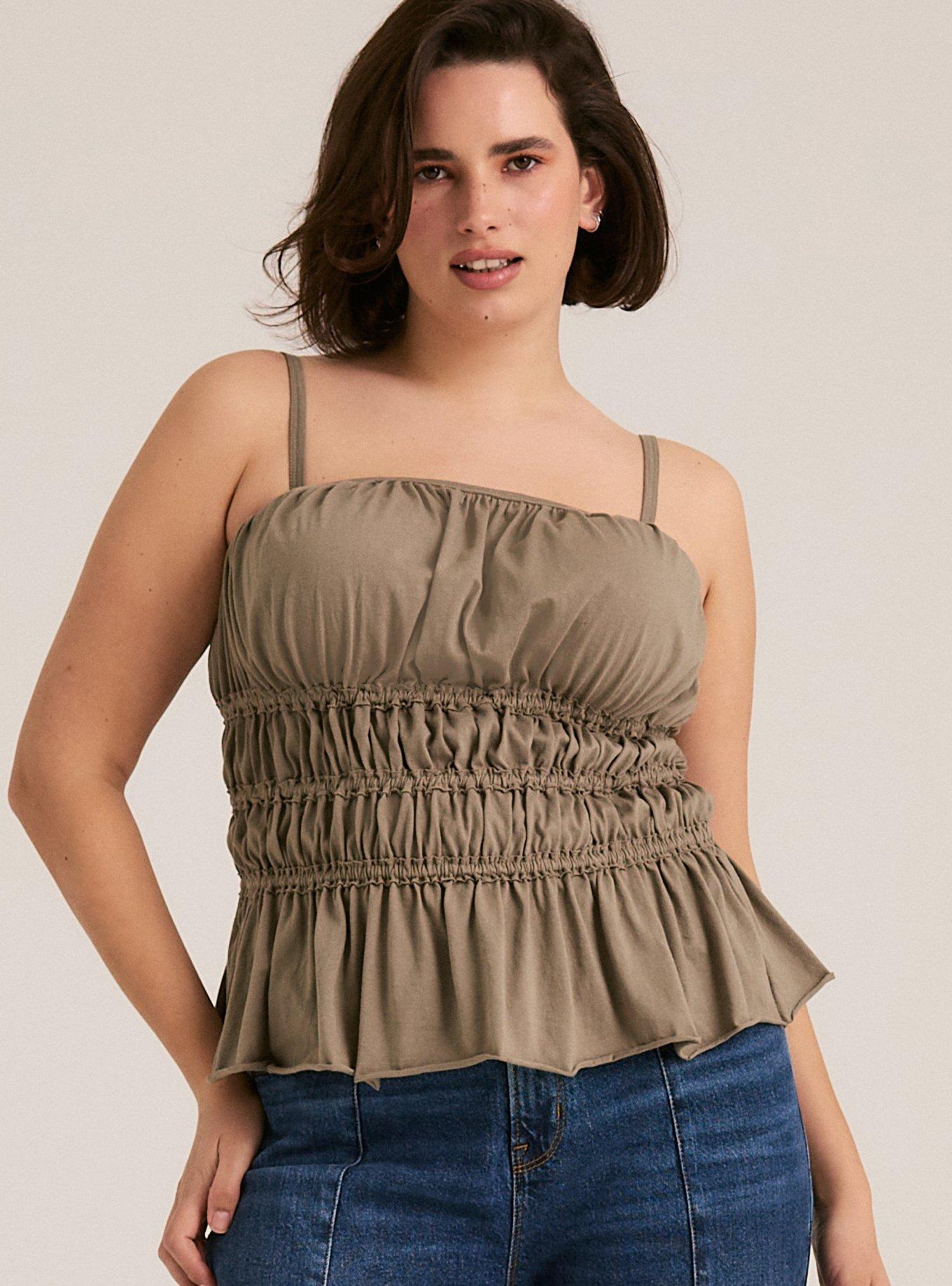 Festi Smocked Cami, VETIVER, alternate