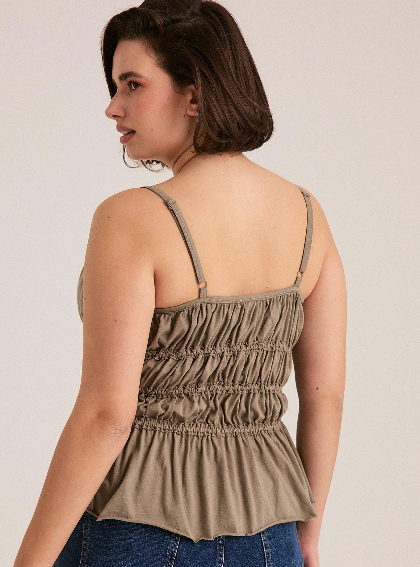 Festi Smocked Cami, VETIVER, alternate