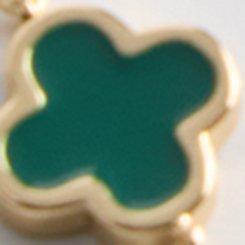 Clover Delicate Chain Necklace, GREEN, swatch