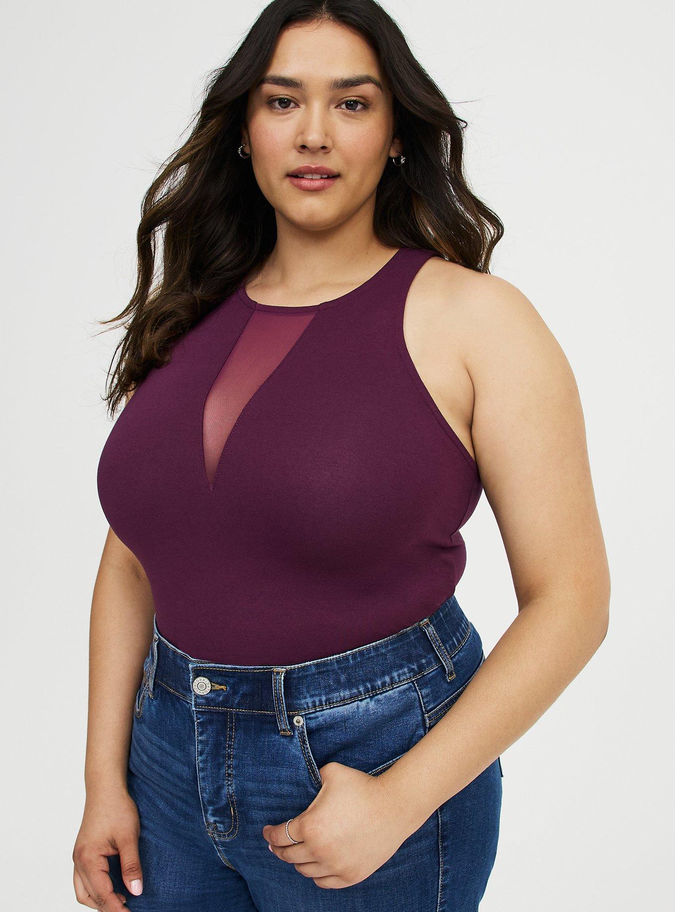 Foxy Mesh Inset Tank, POTENT PURPLE, alternate