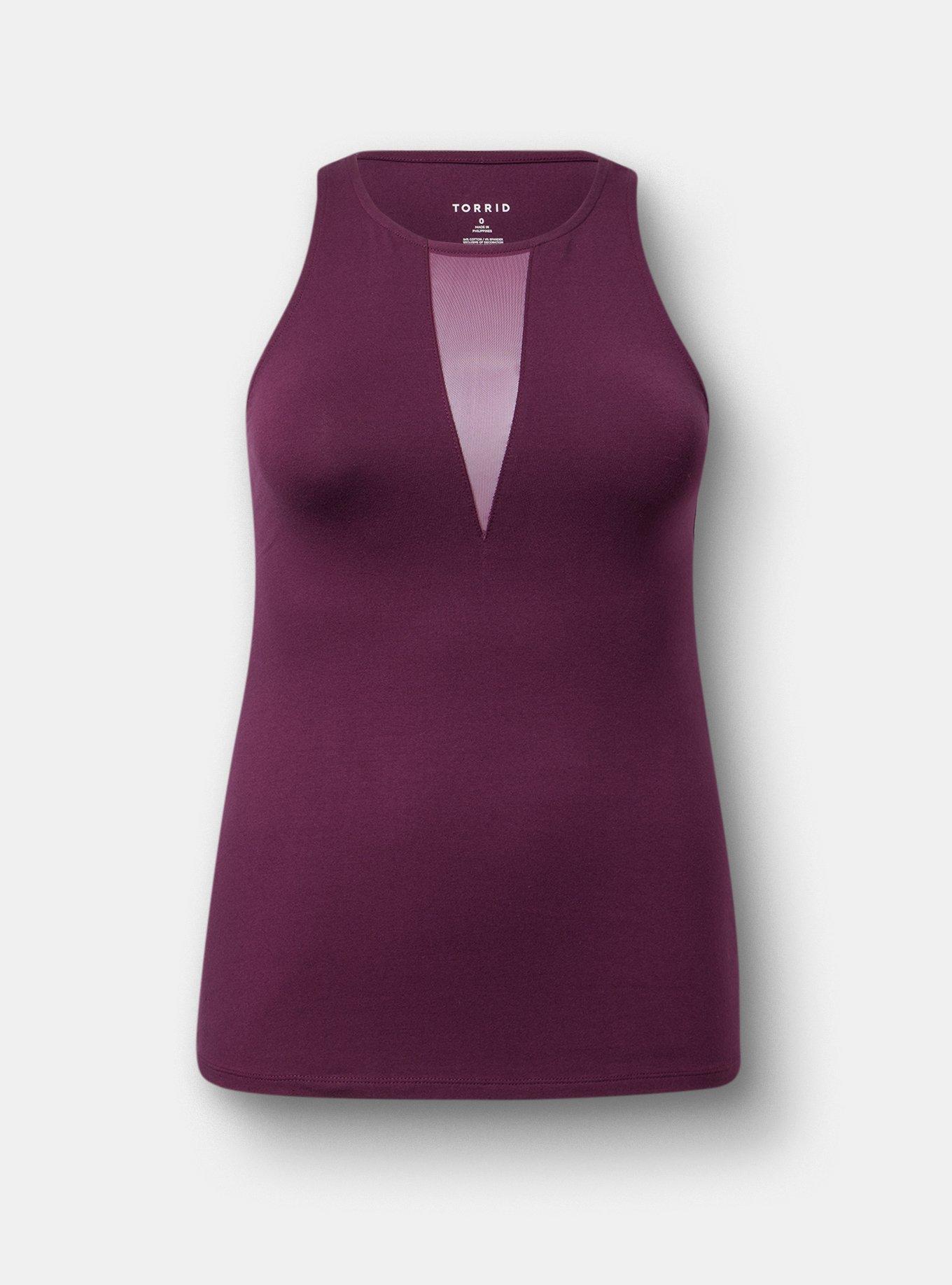 Foxy Mesh Inset Tank, POTENT PURPLE, hi-res