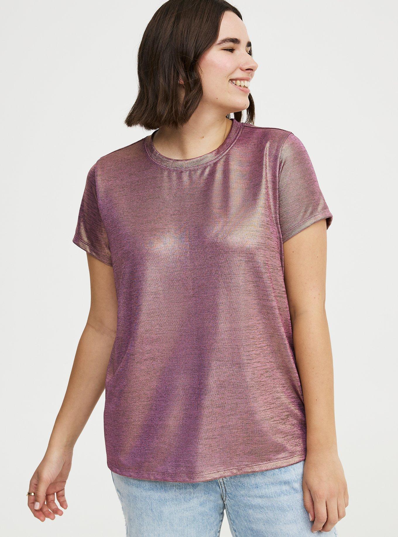 Foil Hacci Crew Easy Tee, ROSE GOLD, alternate