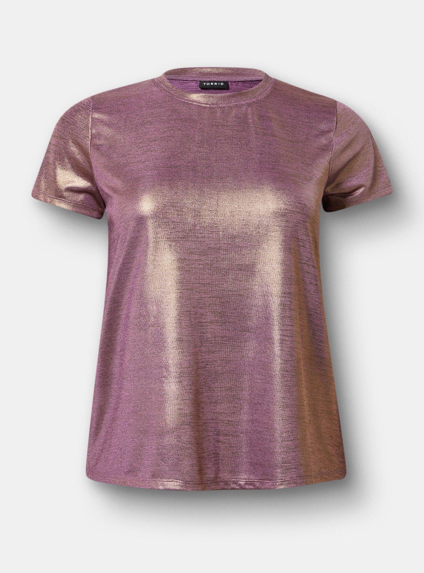 Foil Hacci Crew Easy Tee, ROSE GOLD, hi-res