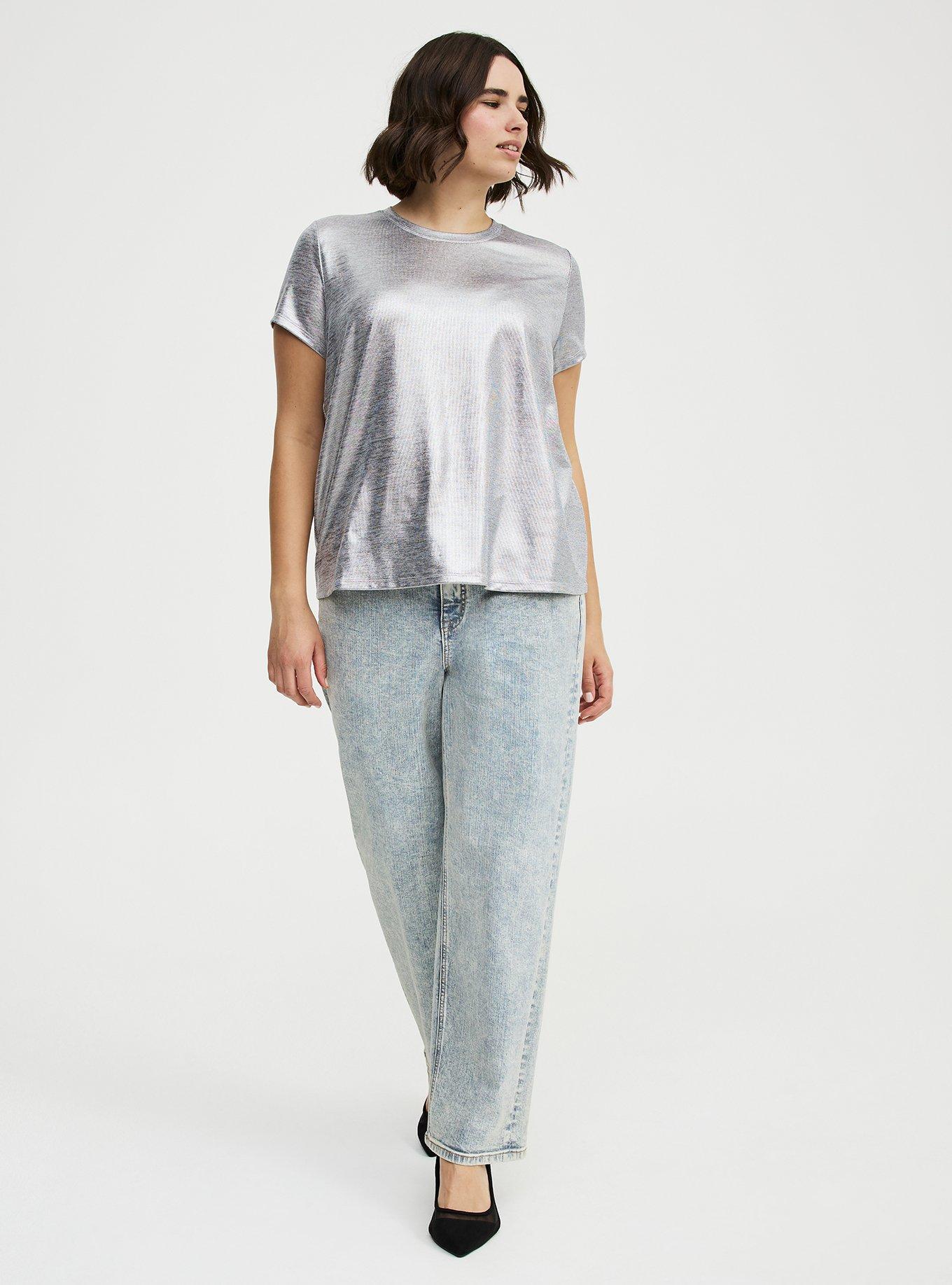 Foil Hacci Crew Easy Tee, SILVER METALLIC, alternate