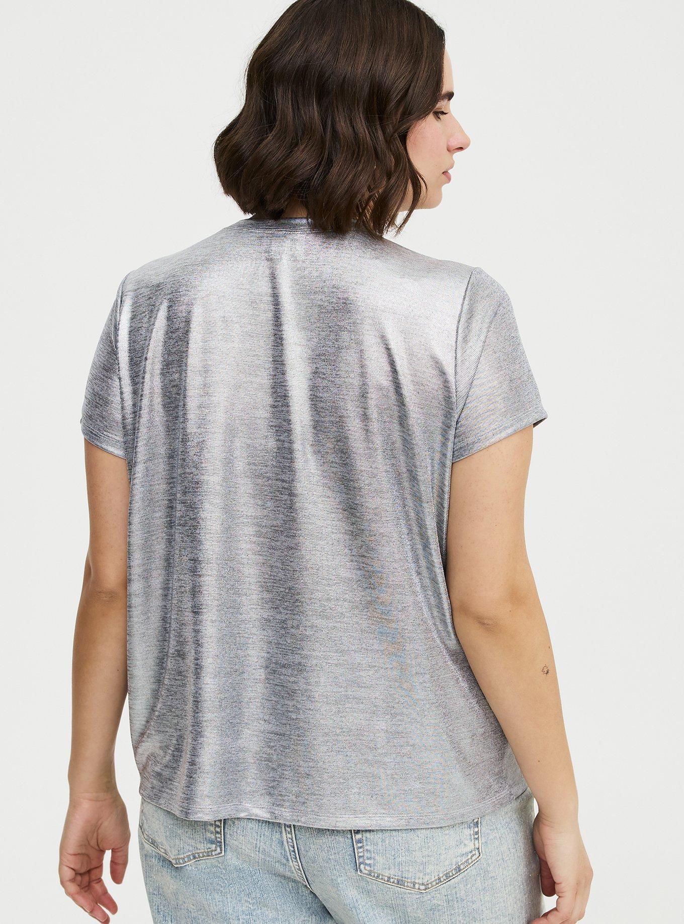 Foil Hacci Crew Easy Tee, SILVER METALLIC, alternate