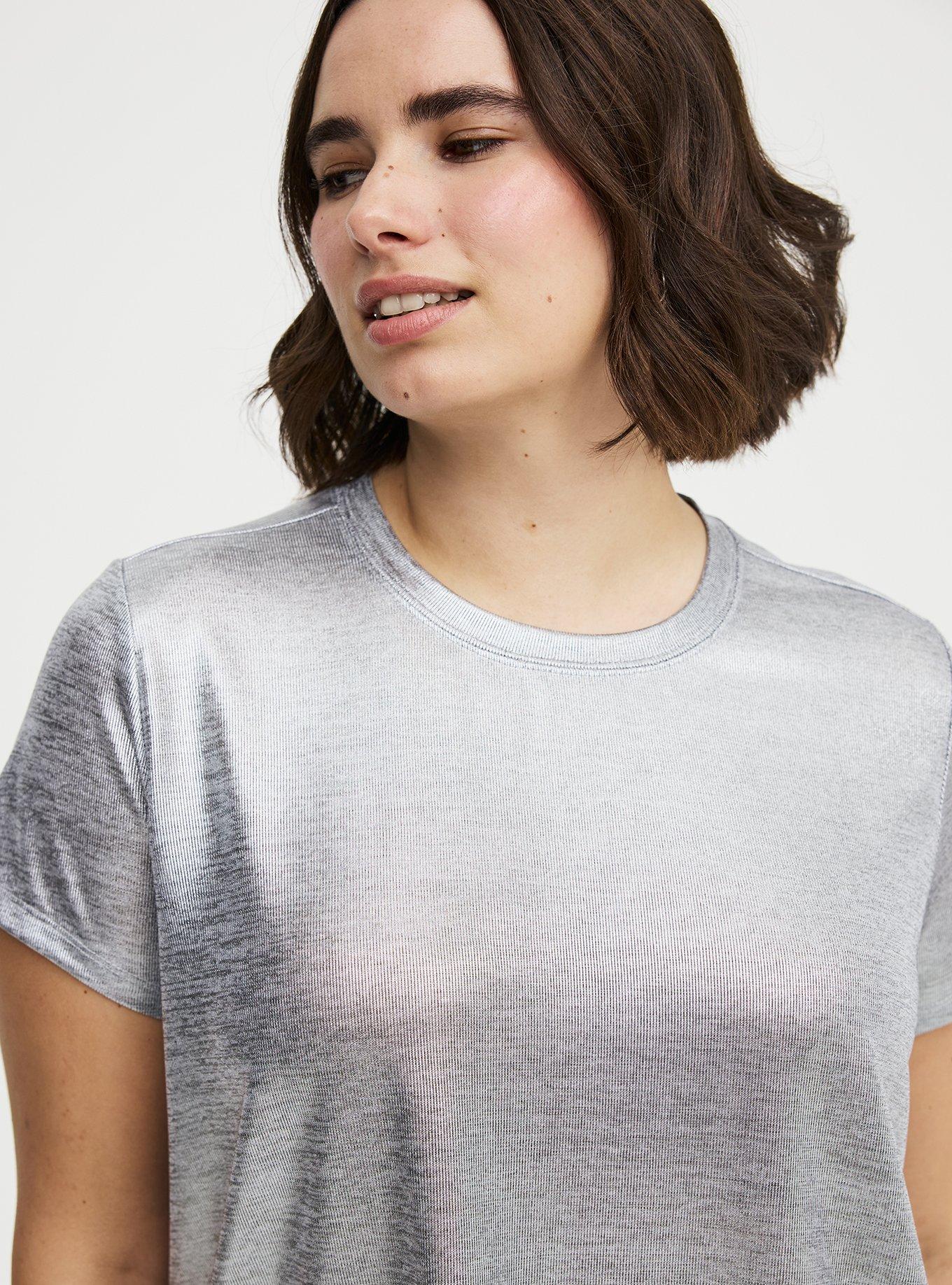 Foil Hacci Crew Easy Tee, SILVER METALLIC, alternate