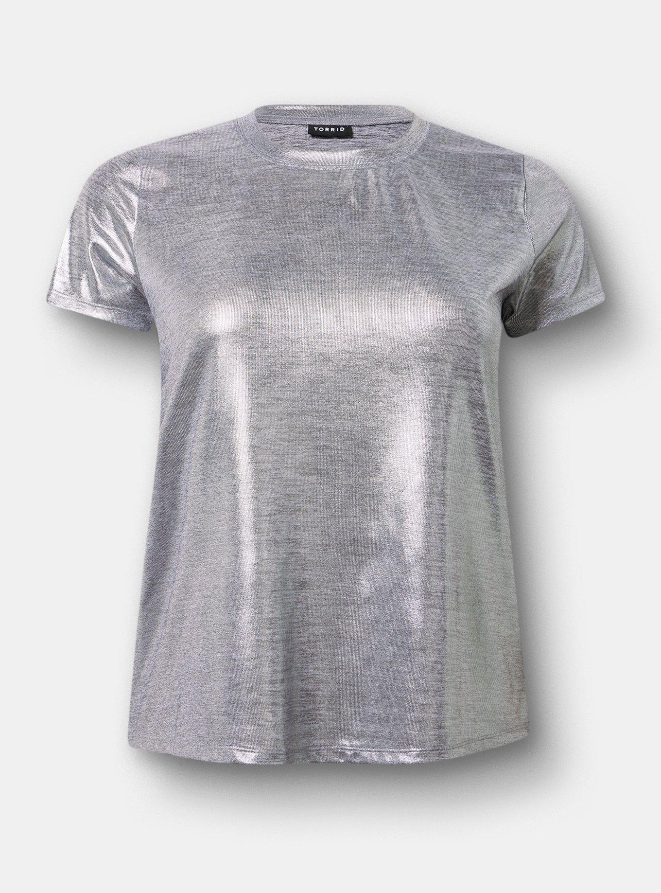 Foil Hacci Crew Easy Tee, SILVER METALLIC, hi-res
