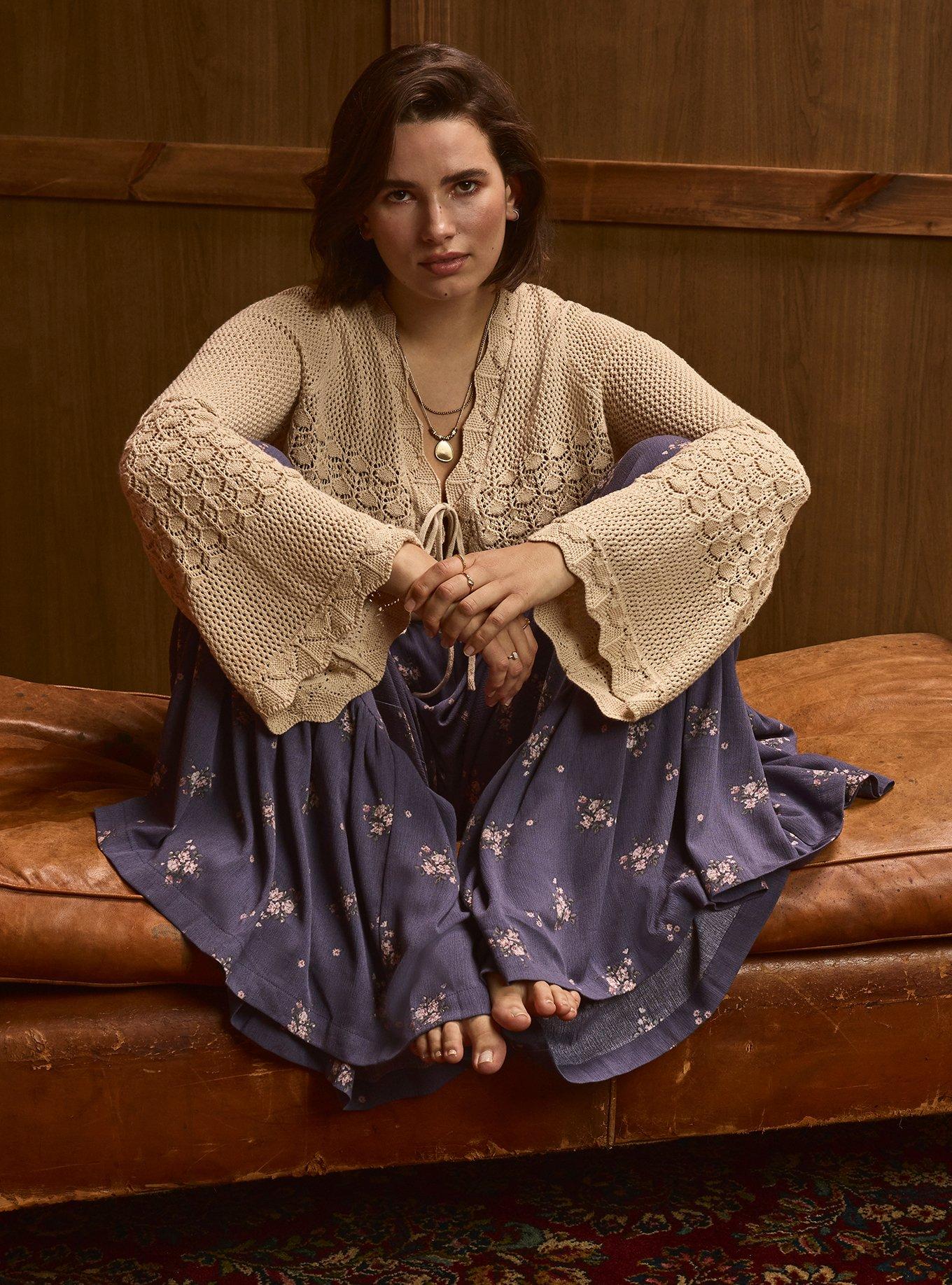 Festi Cropped Tie Front Cardigan