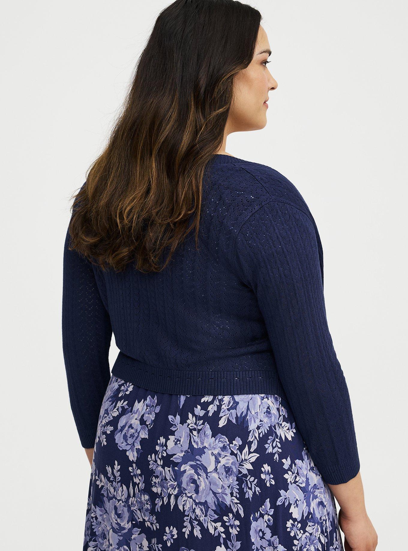 Pointelle Shrug, PEACOAT, alternate