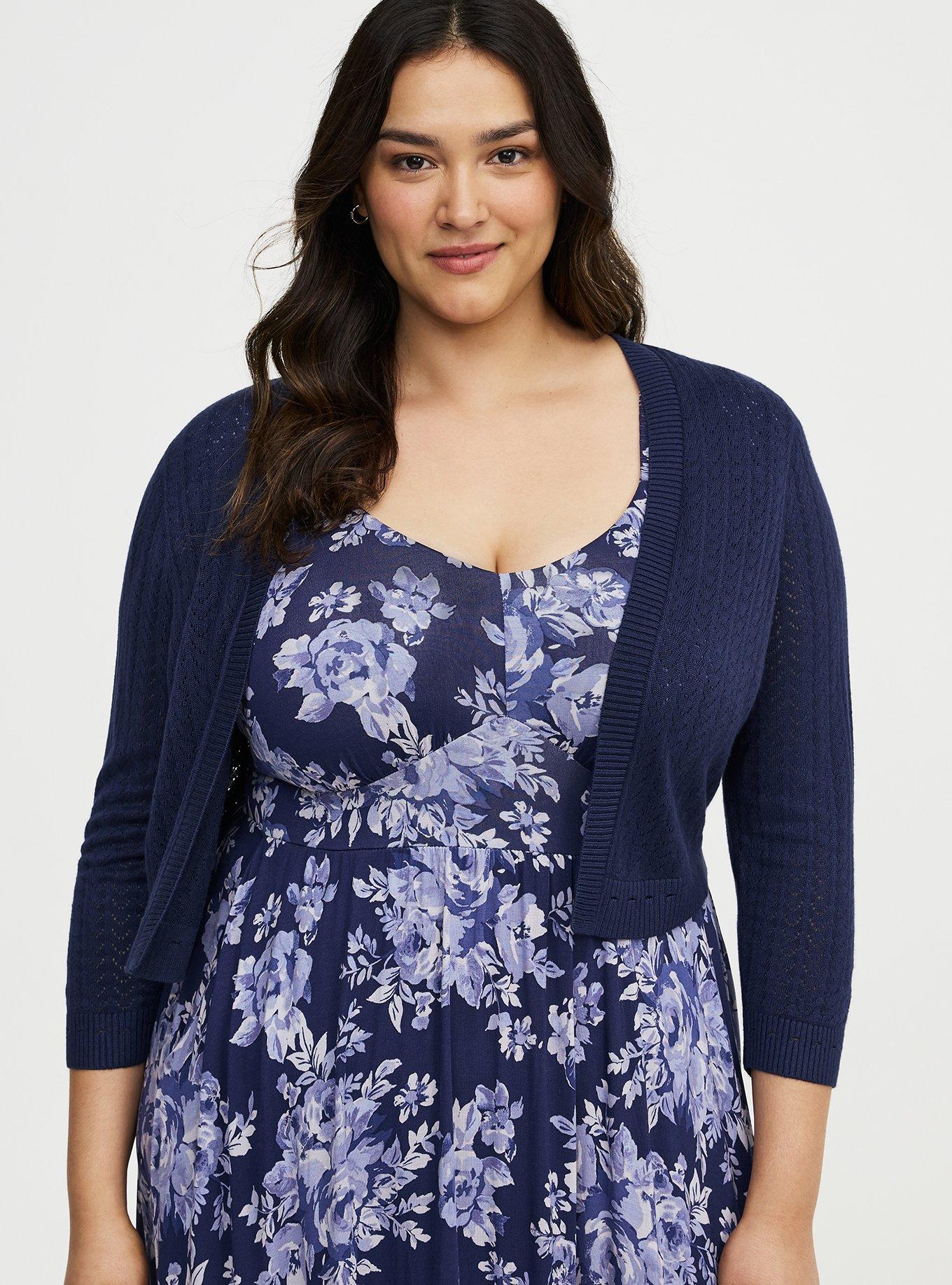 Pointelle Shrug, PEACOAT, alternate