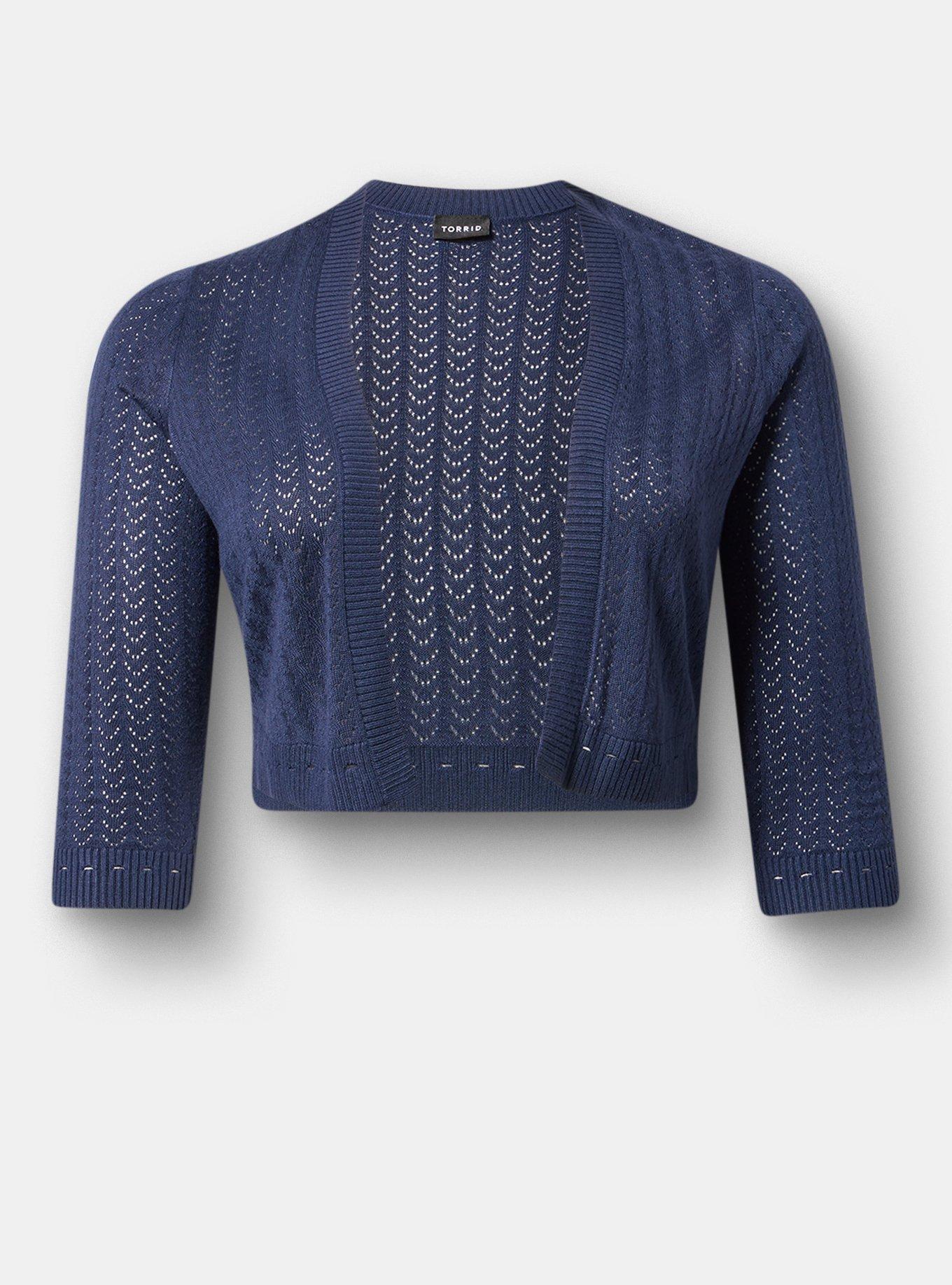 Pointelle Shrug, PEACOAT, hi-res