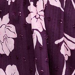 Belle Isle Pintuck Ruffle Top, EMBOSSED POPPIES PURPLE, swatch