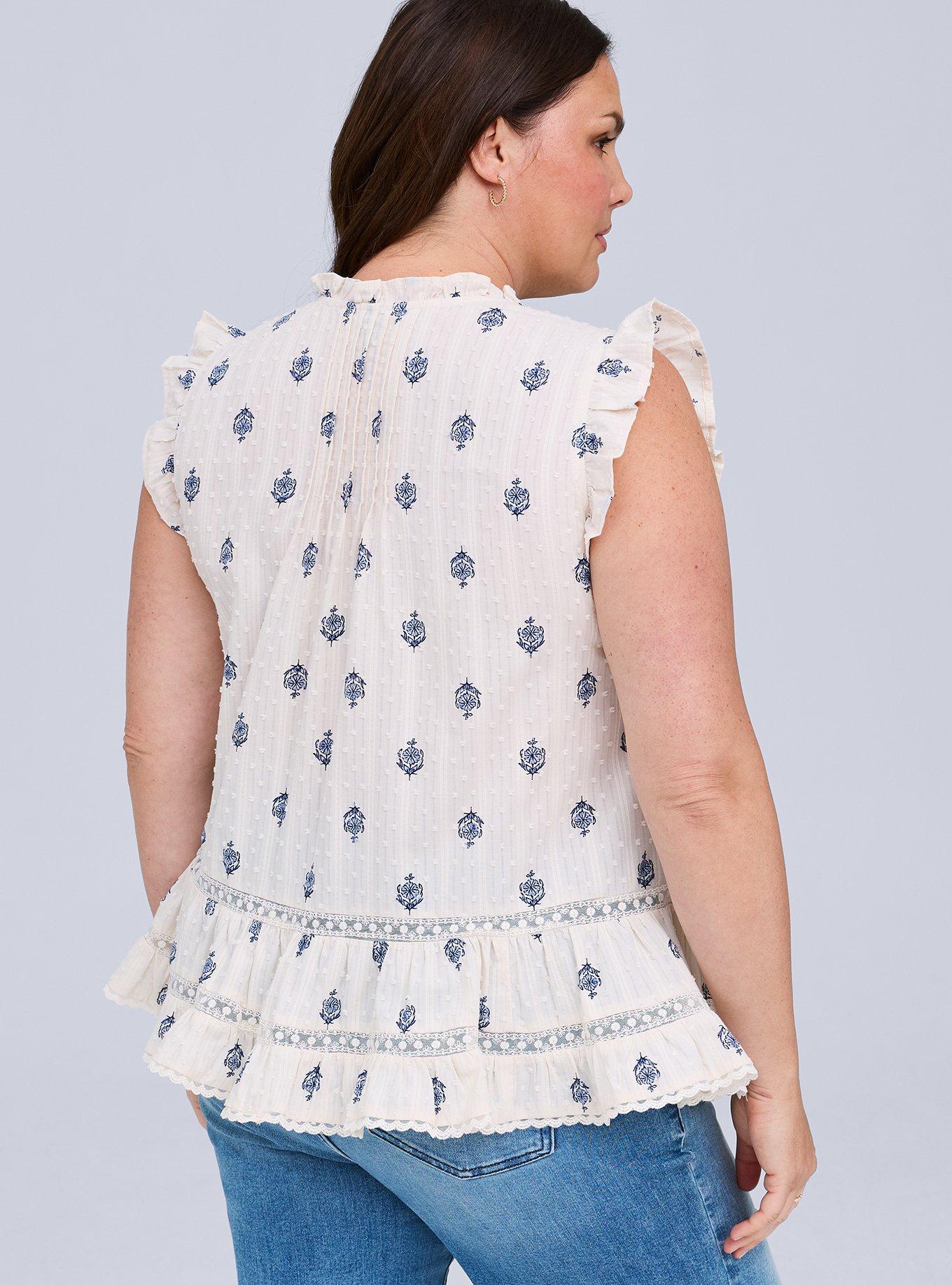 Belle Isle Pintuck Ruffle Top, REESE FLORALS IVORY, alternate