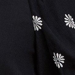 Belle Isle Embroidered Bubble Sleeve Top, DEEP BLACK, swatch