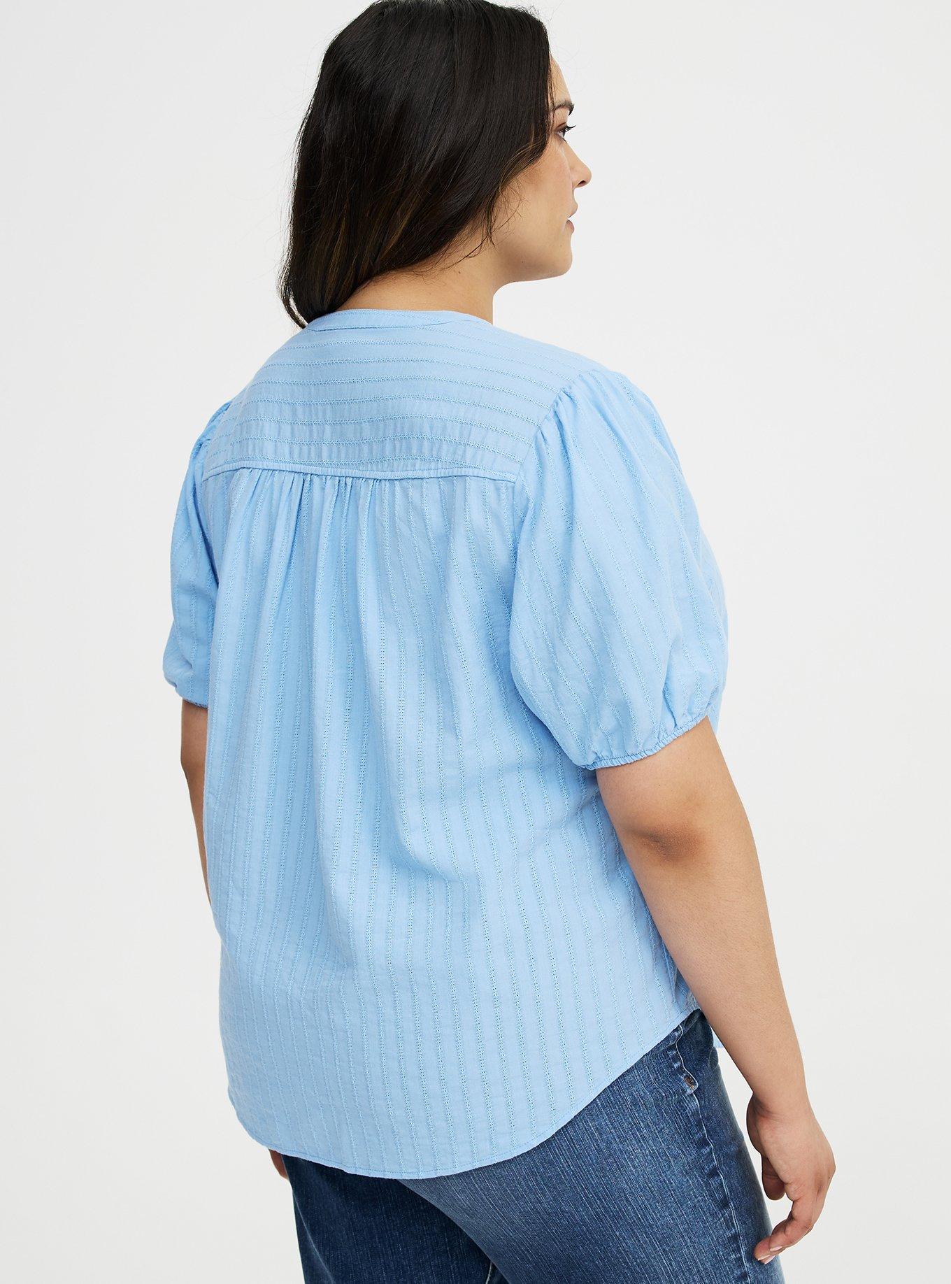Puff Sleeve Button Front Top