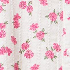 Puff Sleeve Button Front Top, JENNA FLORAL CLOUD DANCER, swatch